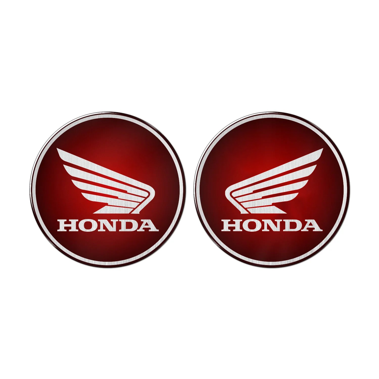 3D Honda Logo Kabartmalı Sticker (2 Adet) #renk_kırmızı-gümüş