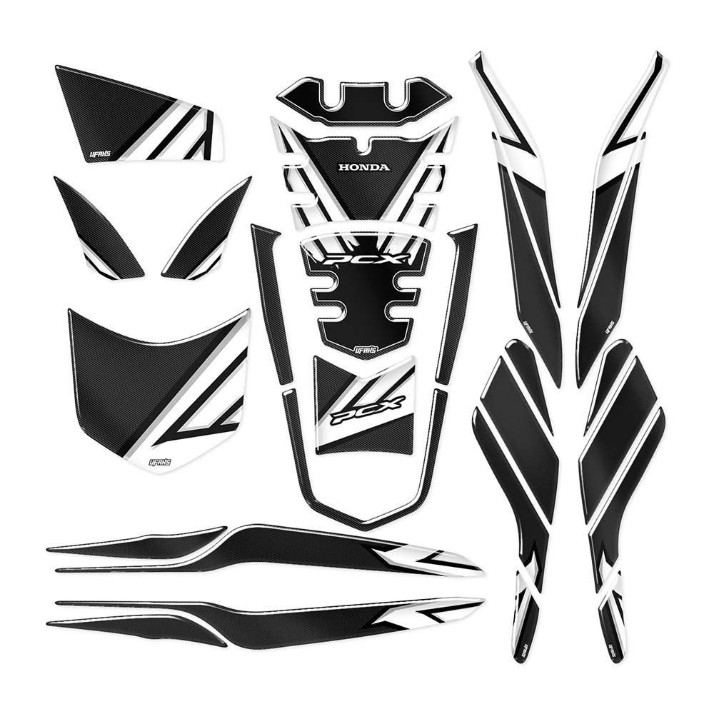 #renk_beyaz, Honda PCX Aggressive Tank Pad Set (2021-2022-2023)
