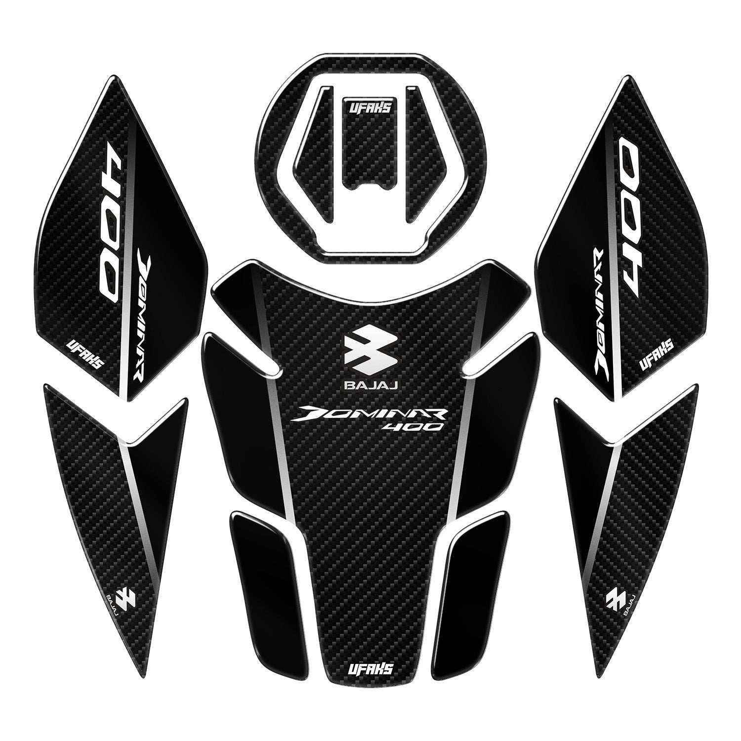Bajaj Dominar D 400 Karbon Tasarımlı Tank Pad Set (2020-2023) #renk_beyaz