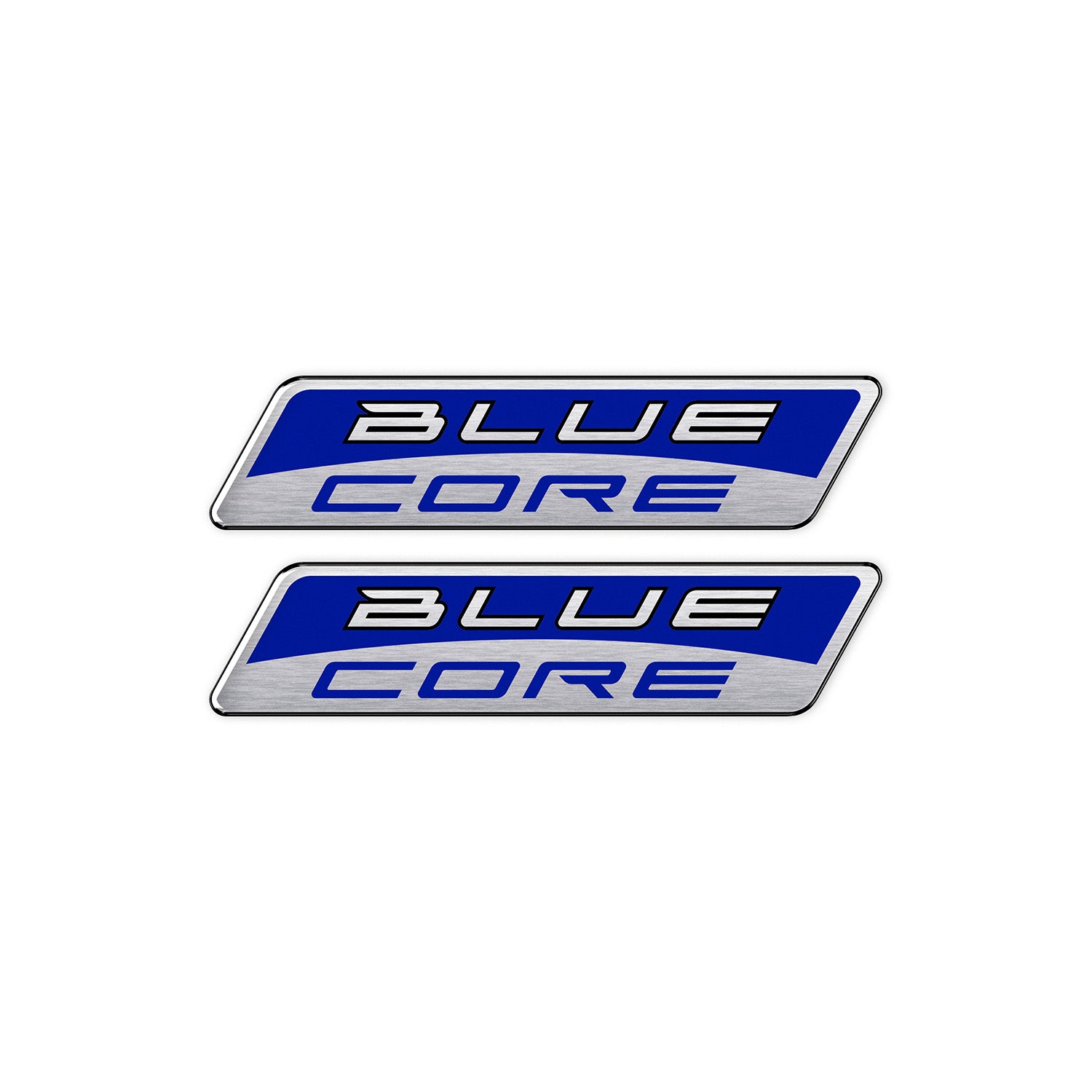 Blue Core 3D Gümüş Sticker - Kabartma Etiket (2 Adet)