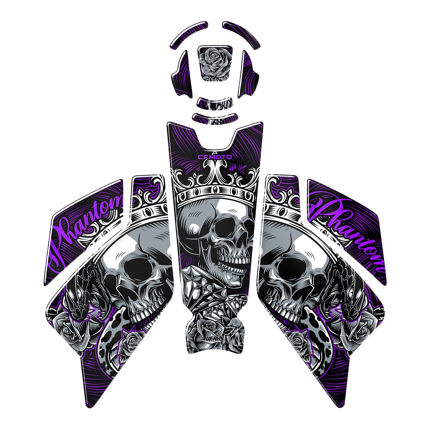 CFMOTO 250 NK Phantom Lord Tank Pad Set (2023-2024) #renk_mor