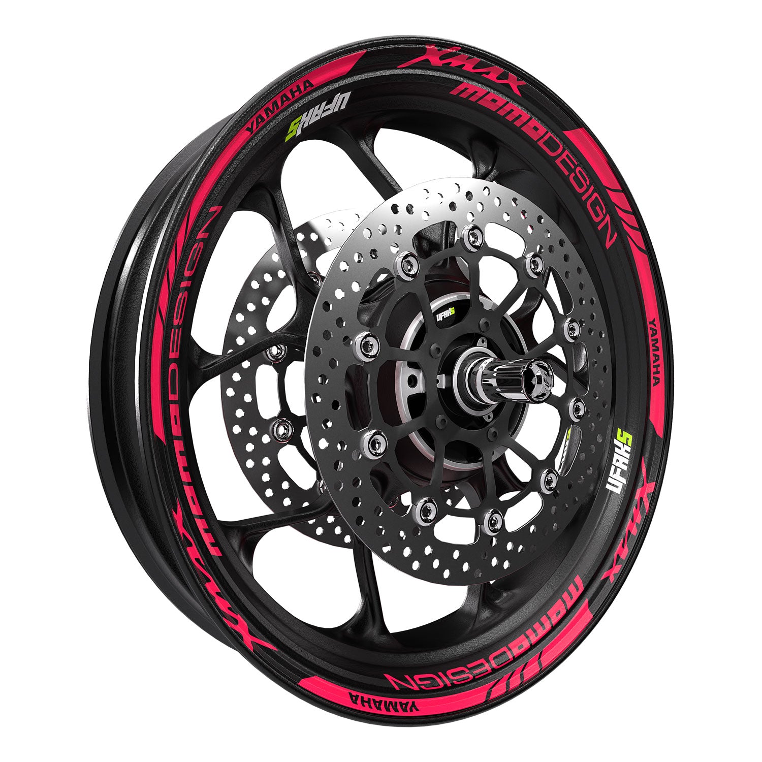Yamaha XMAX Desenli Jant Şeridi #renk_florasan pembe