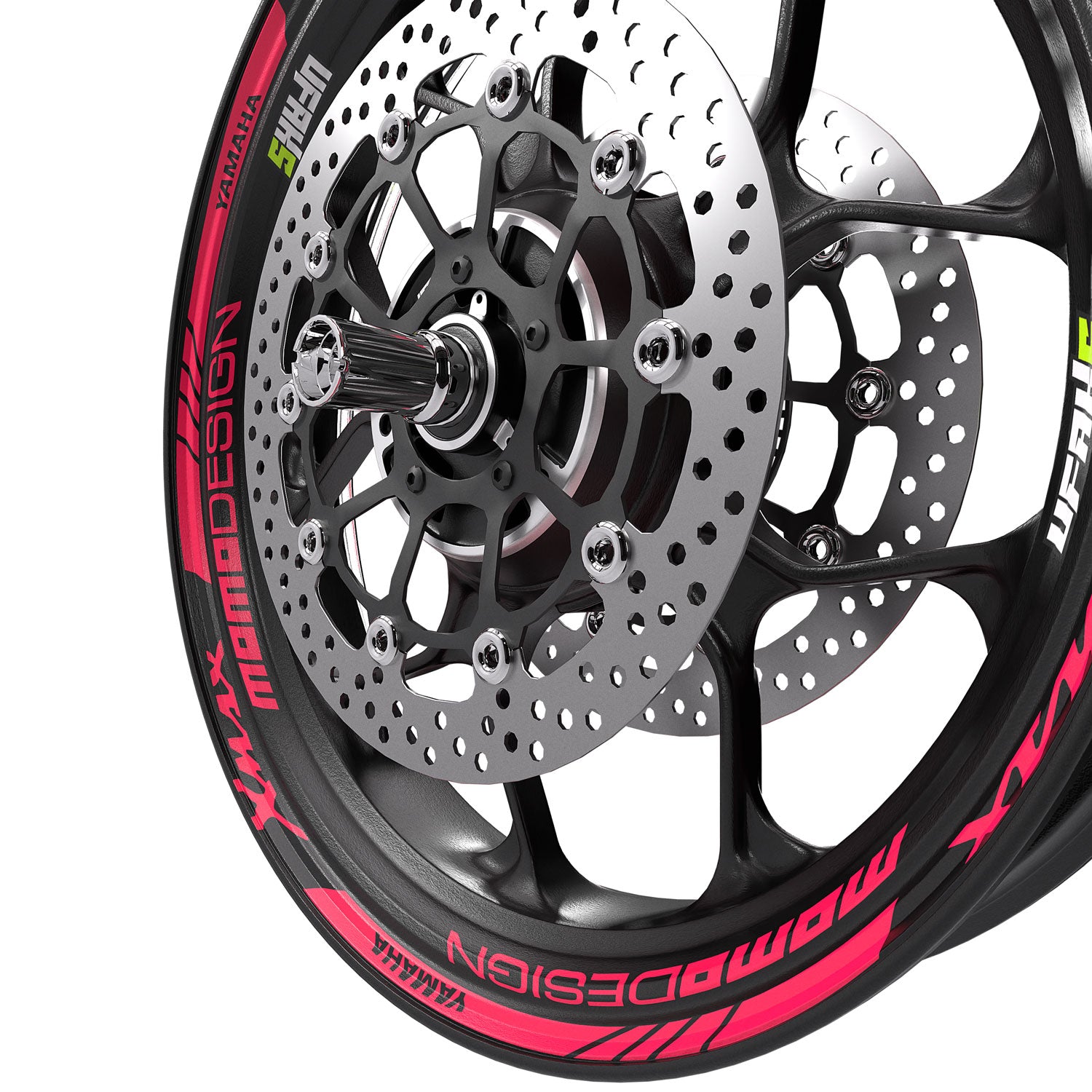 Yamaha XMAX Desenli Jant Şeridi #renk_florasan pembe