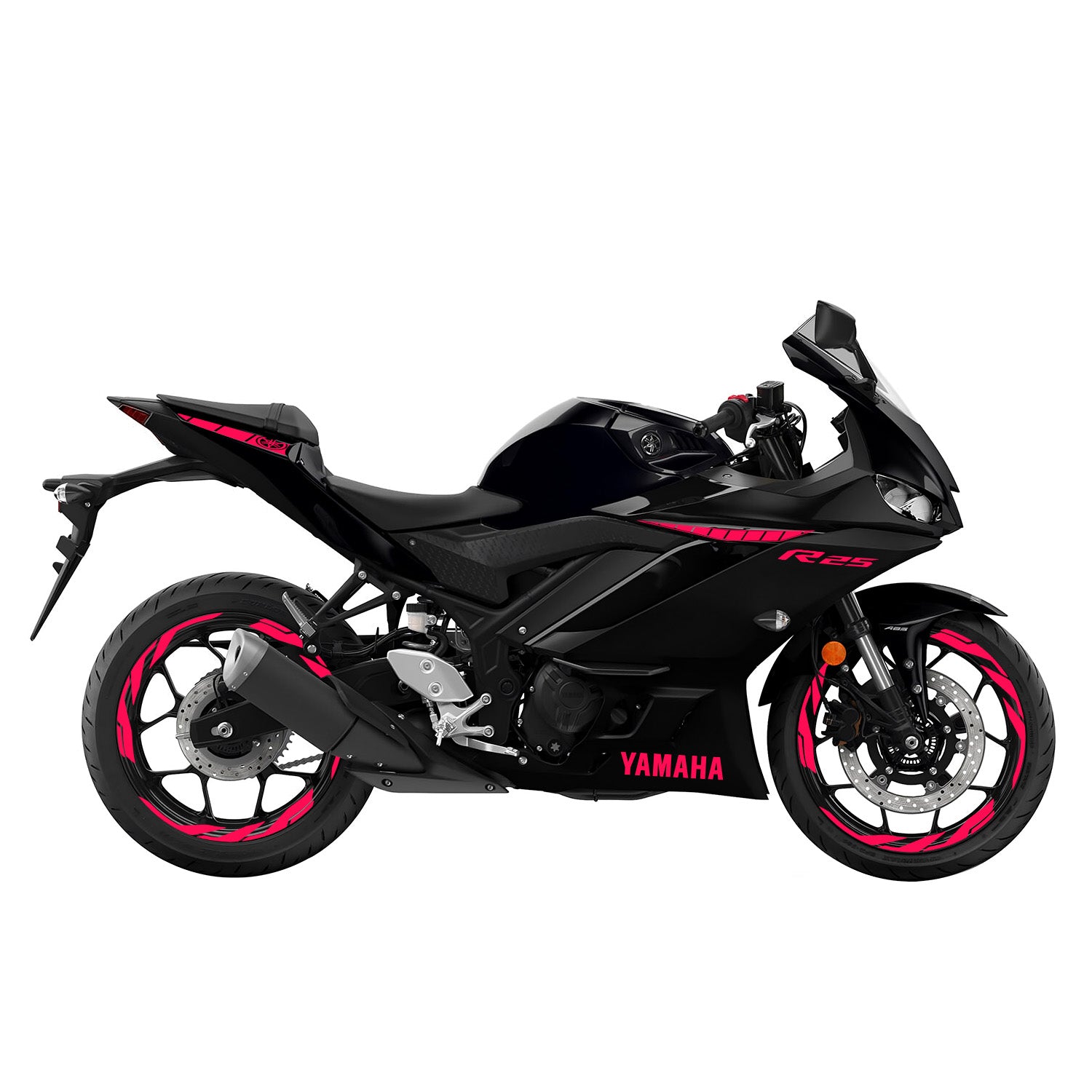 Yamaha R25 Sticker Seti (2019-2023) #renk_florasan pembe