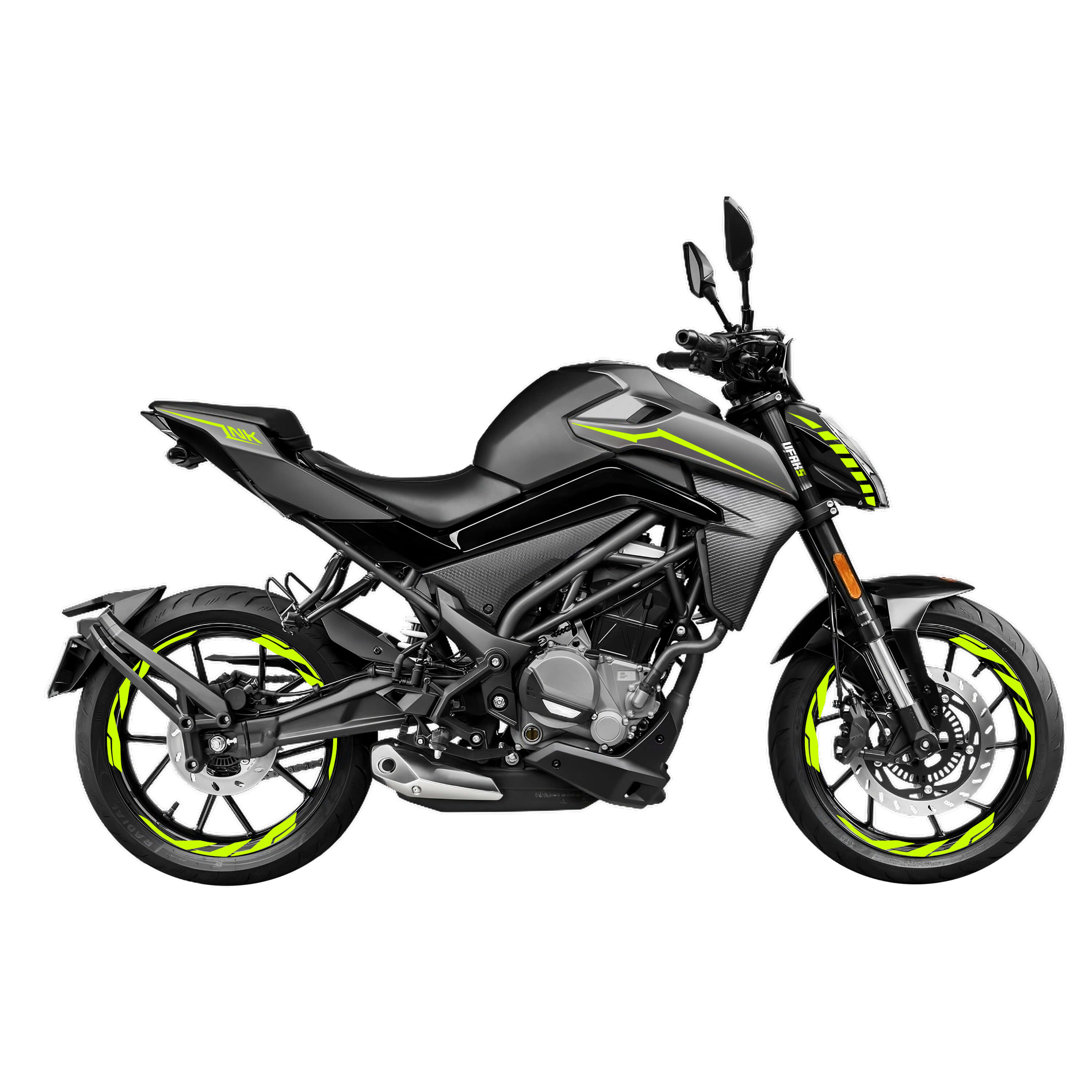 CF Moto 250 NK Sticker Seti (2023) #renk_florasan sarı