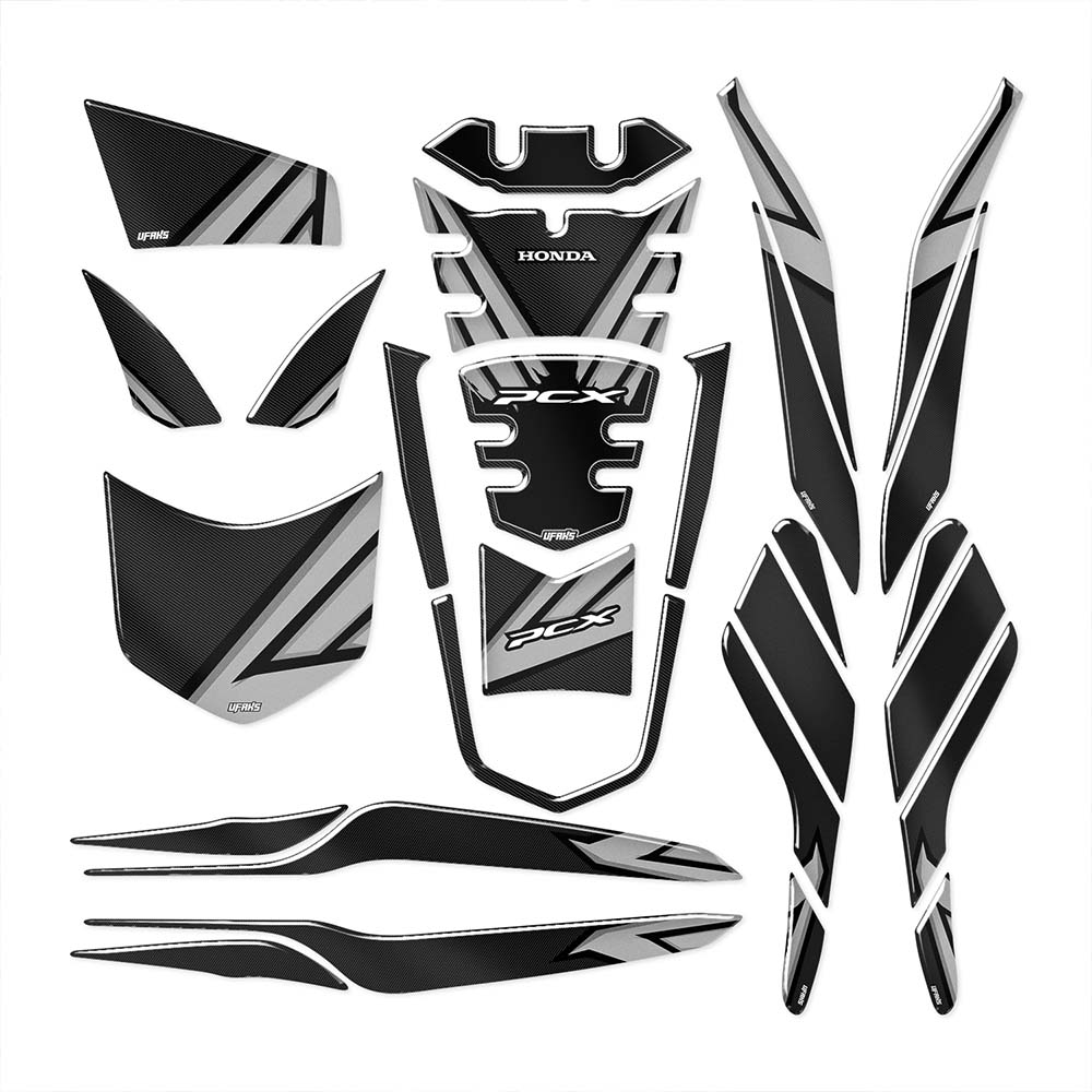#renk_gri, Honda PCX Aggressive Tank Pad Set (2021-2022-2023)
