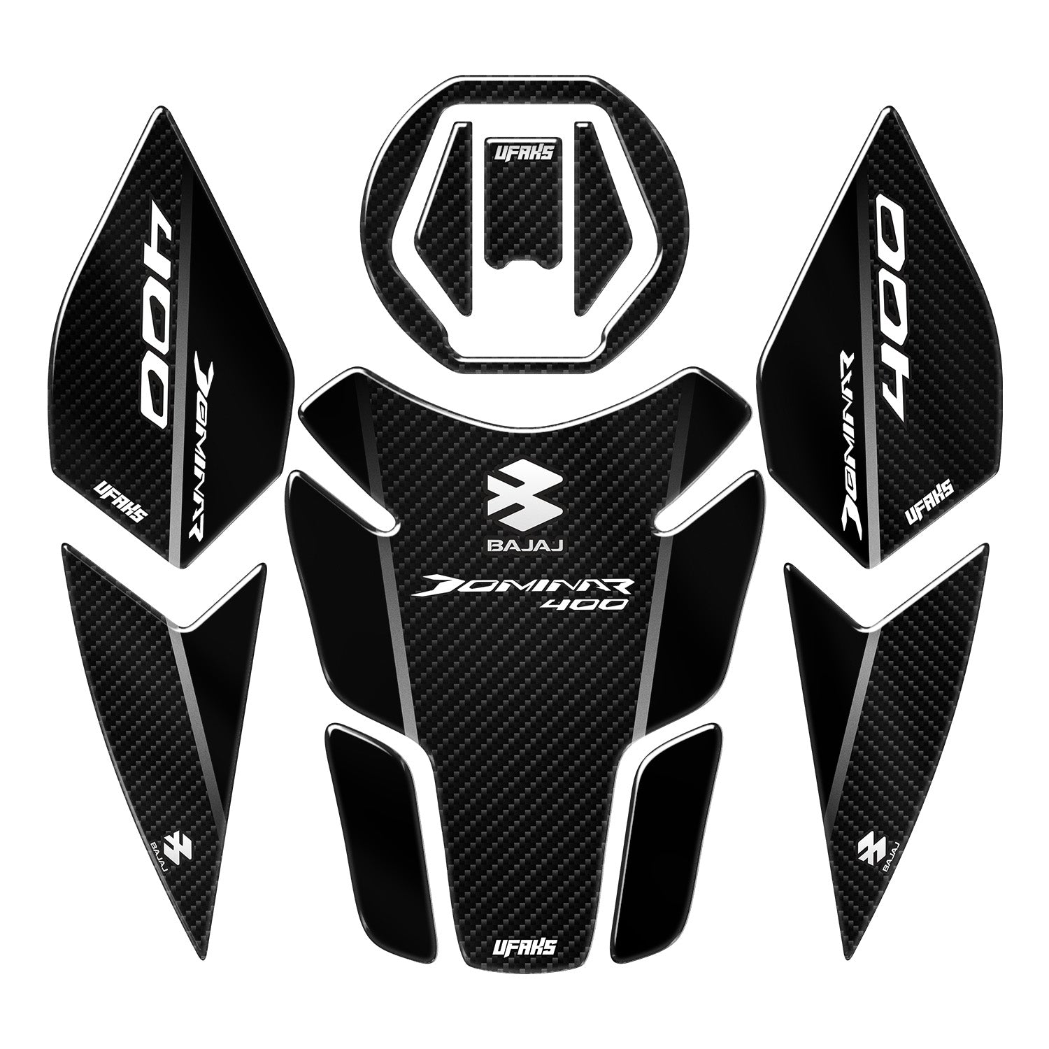 #renk_griBajaj Dominar D 400 Karbon Tasarımlı Tank Pad Set (2020-2023) #renk_gri