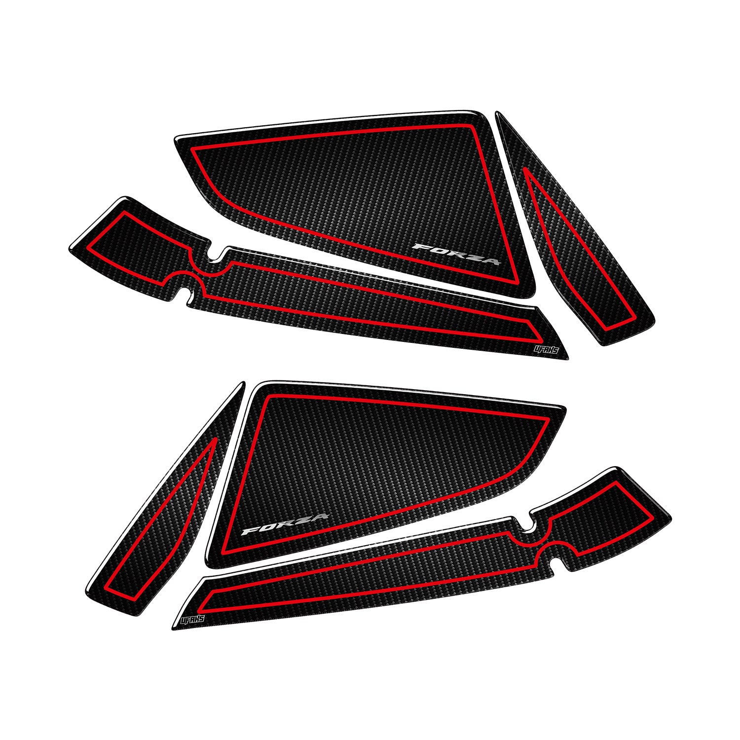 Honda Forza 250 Karbon Line Çanta Koruma Pad Seti (2018-2025) #renk_kırmızı