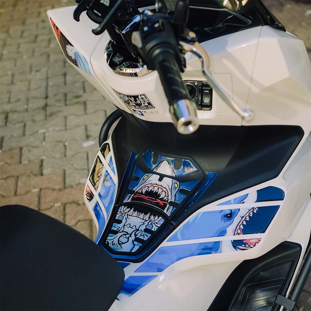 Honda PCX Angry Bloody Shark Tank Pad Set (2021-2024)
