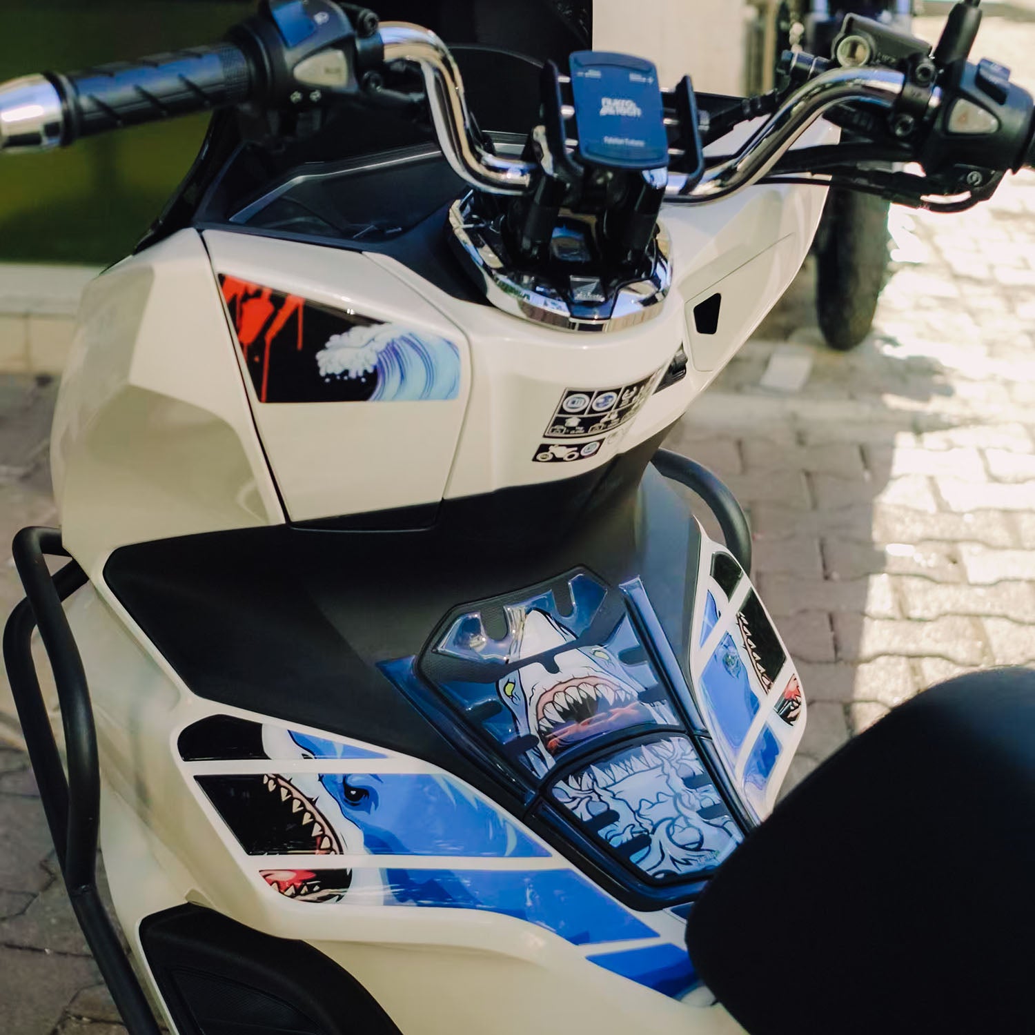 Honda PCX Angry Bloody Shark Tank Pad Set (2021-2024)