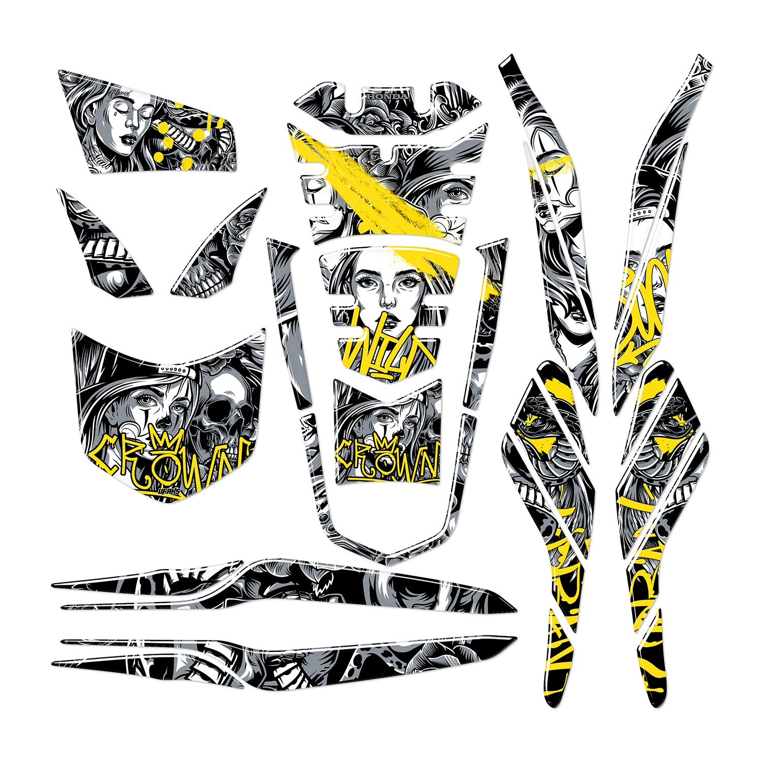 Honda PCX Barrio Divas Tank Pad Set (2021-2024) #renk_sarı