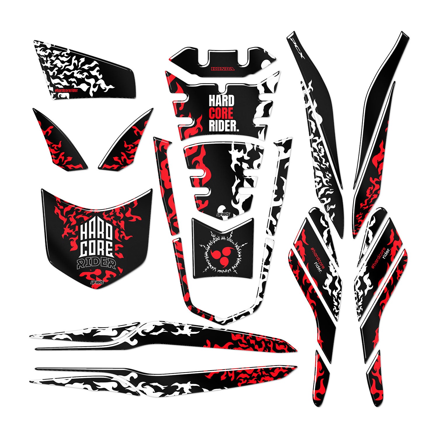 Honda PCX Hardcore Rider Tank Pad Set (2021-2024) #renk_kırmızı
