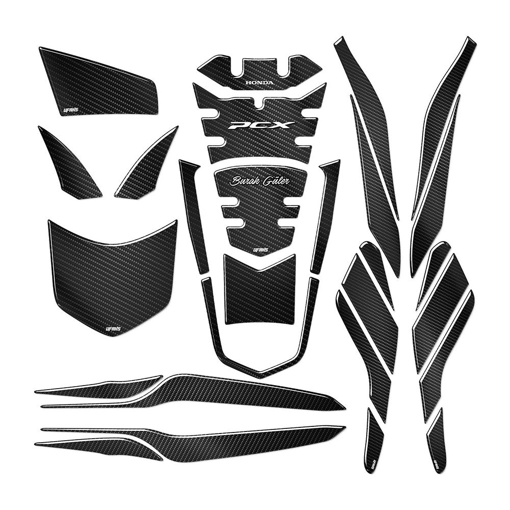 Honda PCX Kişiye Özel İsimli Karbon Tank Pad Set (2021-2024)