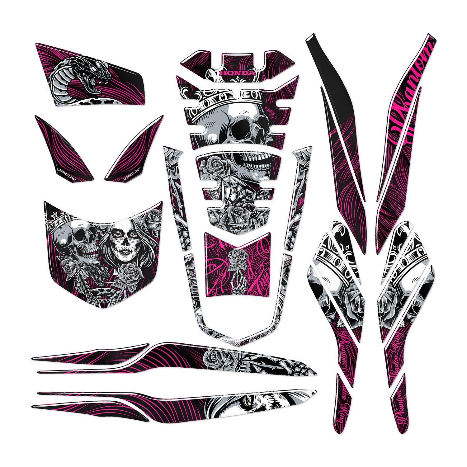 Honda PCX Phantom Lord Tank Pad Set (2021-2024) #renk_florasan pembe
