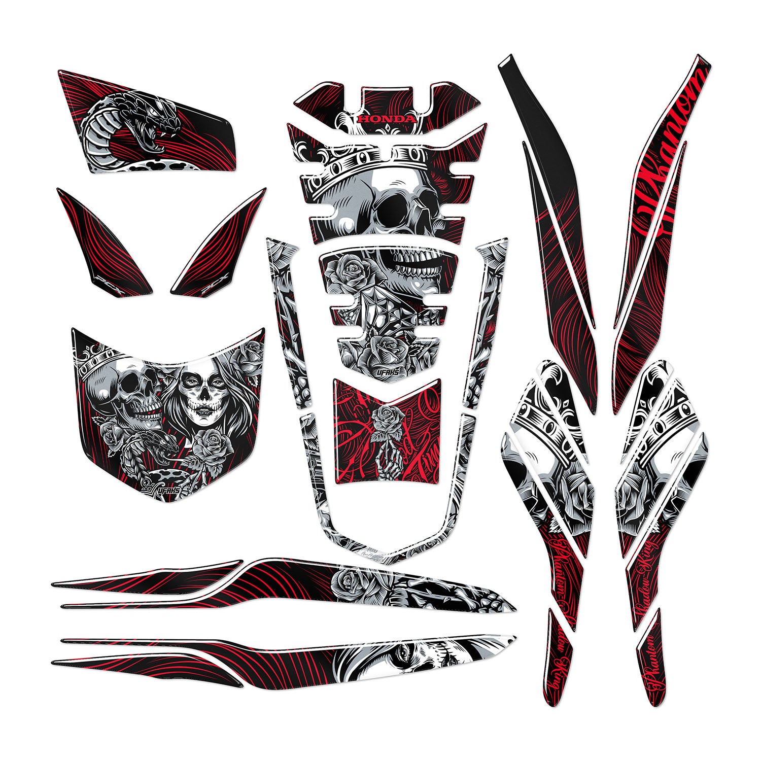Honda PCX Phantom Lord Tank Pad Set (2021-2024) #renk_kırmızı