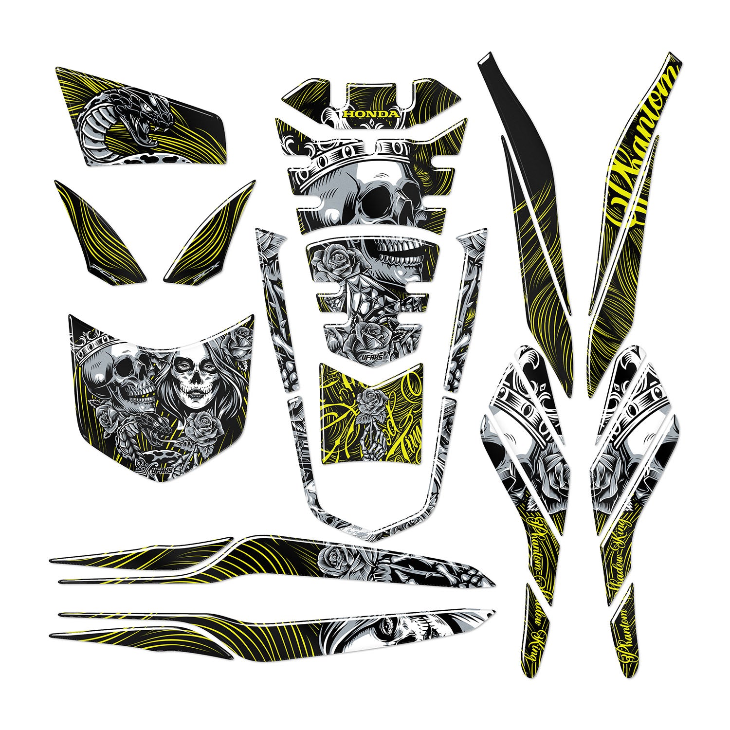 Honda PCX Phantom Lord Tank Pad Set (2021-2024) #renk_sarı