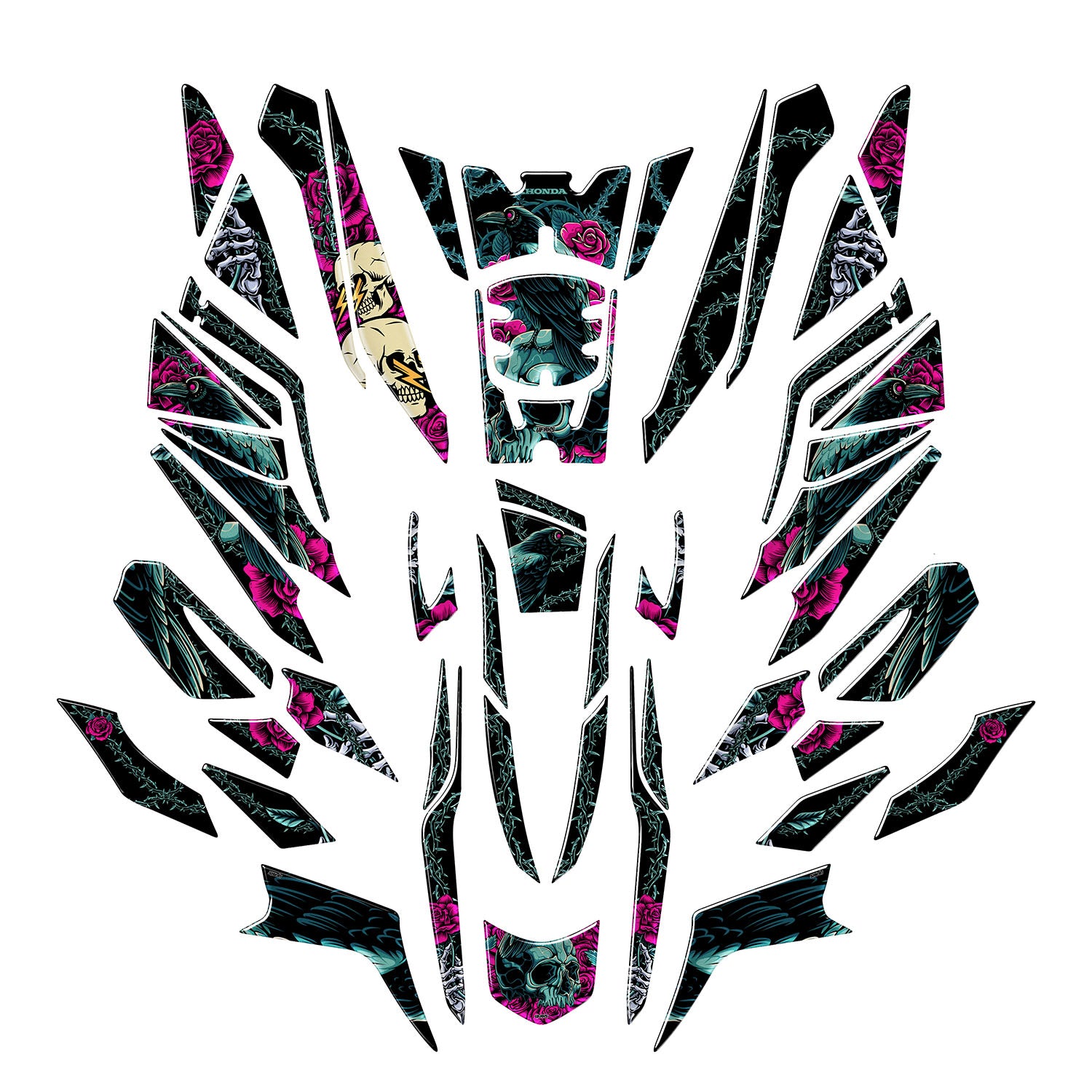 Honda PCX Raven & Rose Tank Pad Set (2025) #set_tam koruma set