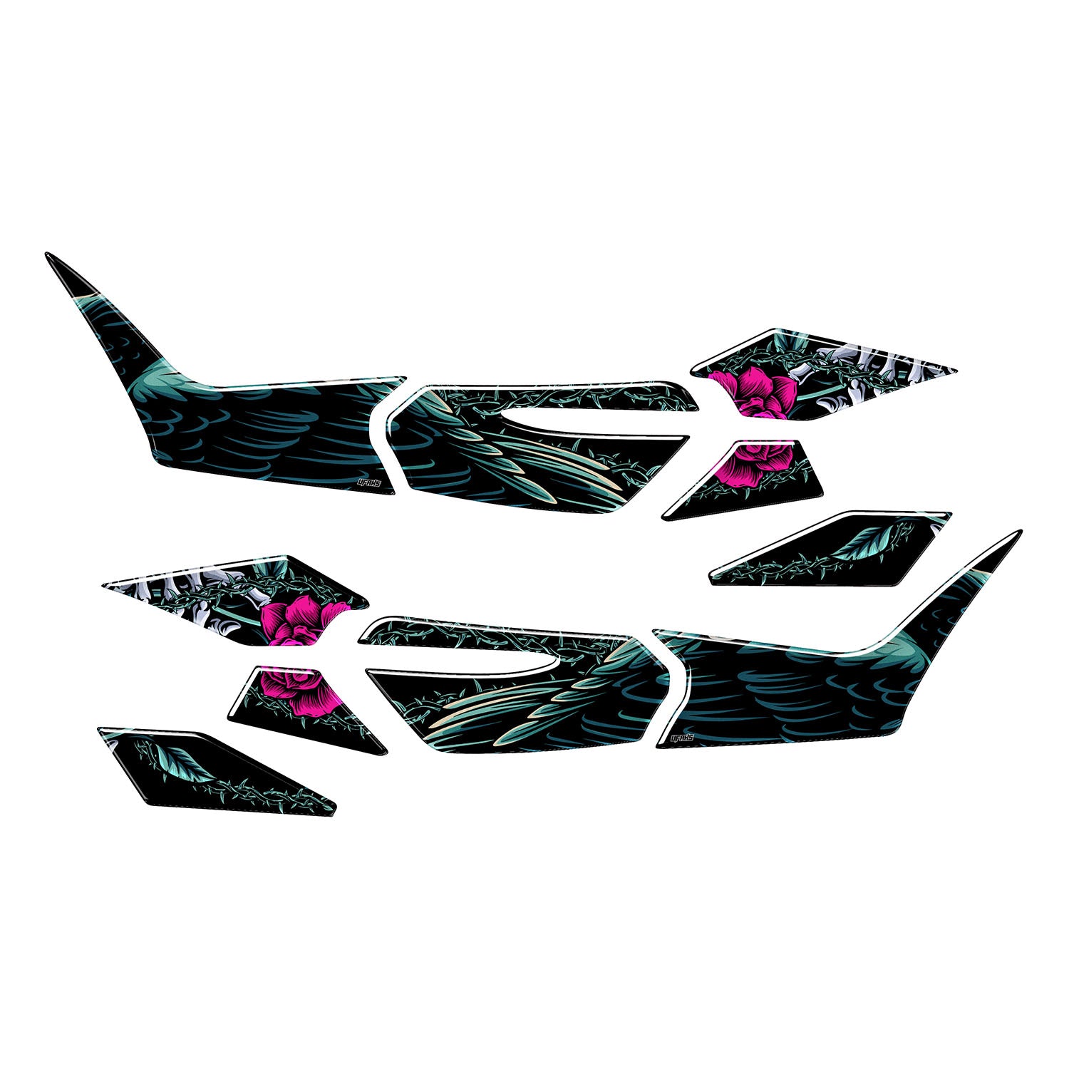 Honda PCX Raven & Rose Tank Pad Set (2025) #set_yan pad set