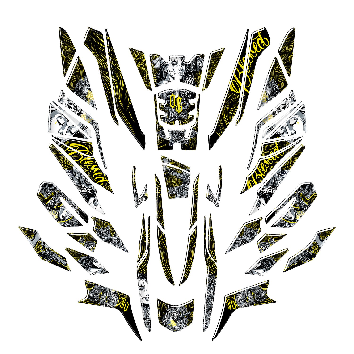 Honda PCX Shadow Queen Tank Pad Set (2025) #renk_sarı #set_tam koruma set