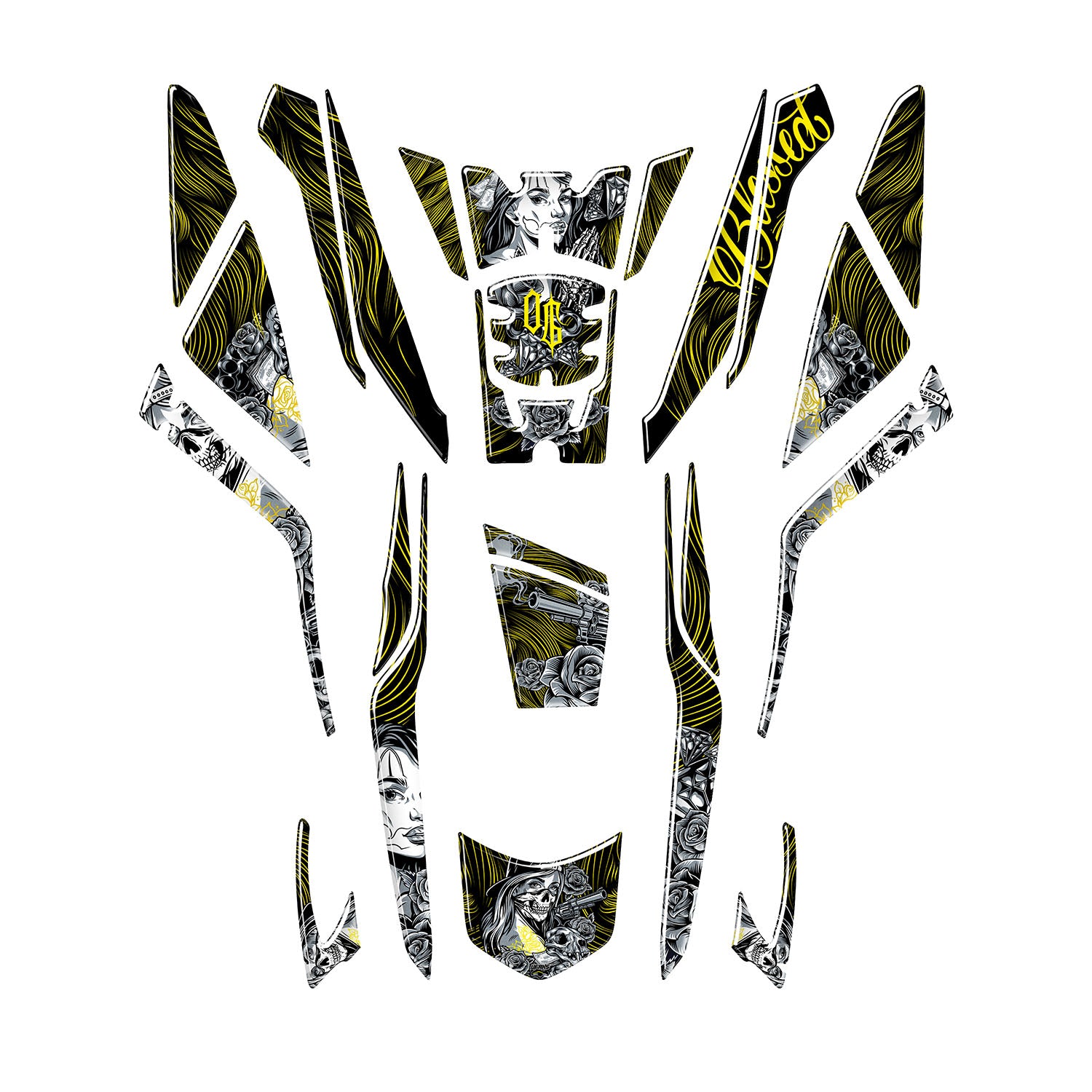 Honda PCX Shadow Queen Tank Pad Set (2025) #renk_sarı #set_tank pad set