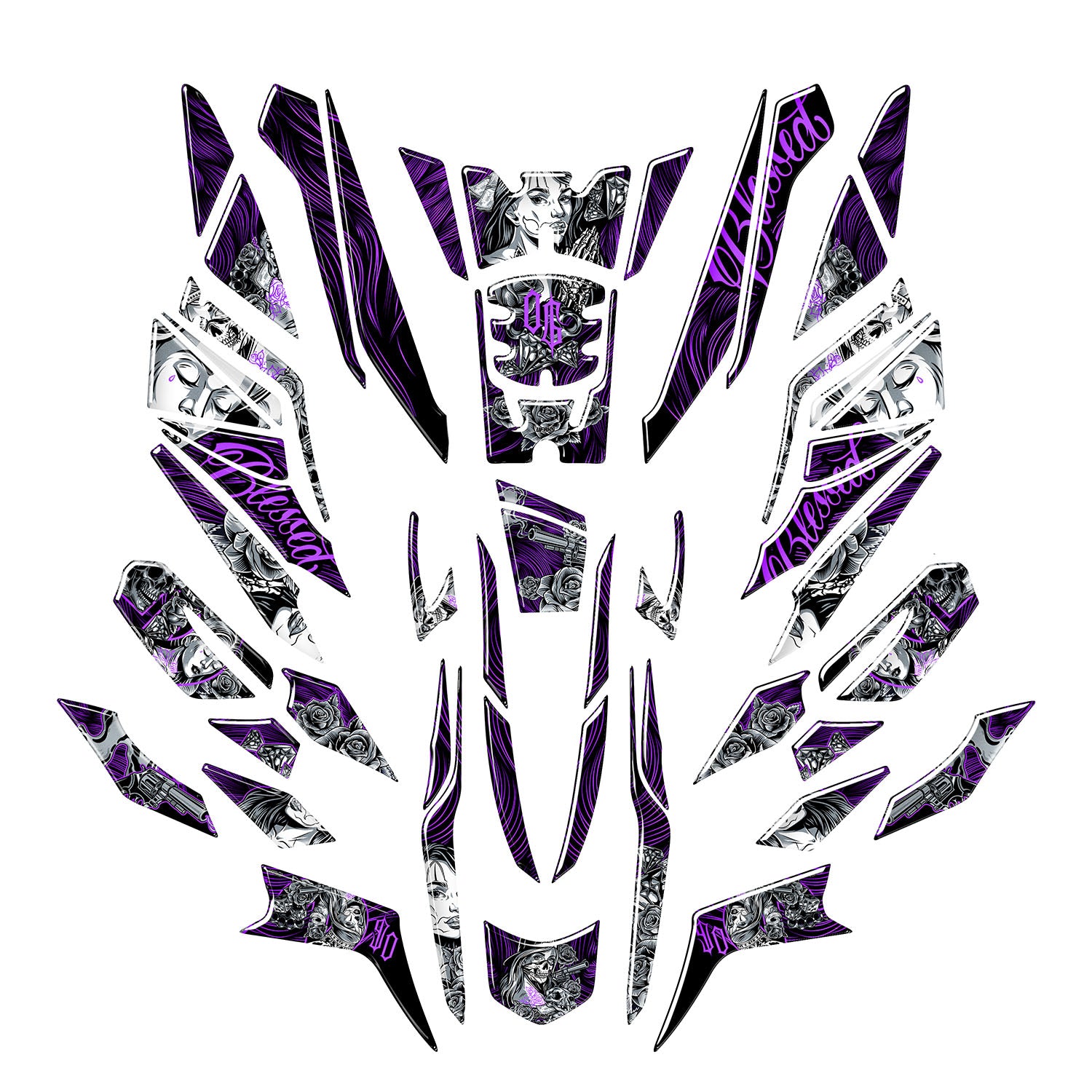 Honda PCX Shadow Queen Tank Pad Set (2025) #renk_mor #set_tam koruma set