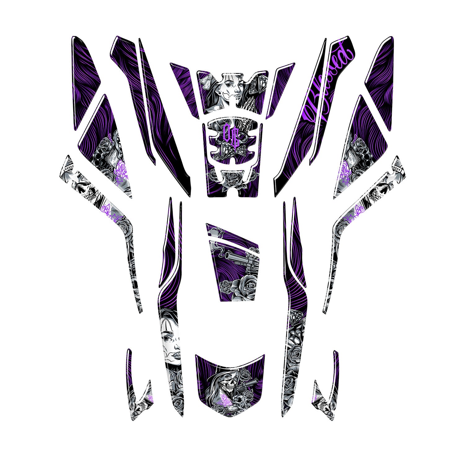 Honda PCX Shadow Queen Tank Pad Set (2025) #renk_mor #set_tank pad set