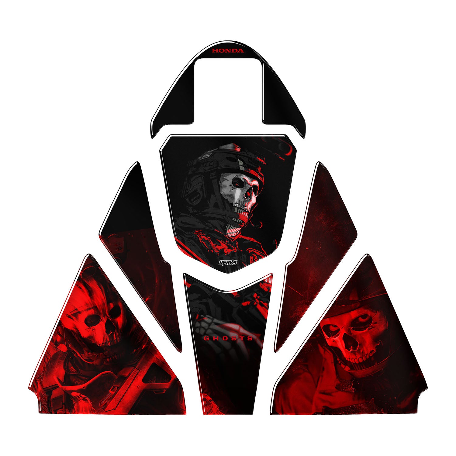 Honda SH 125 Ghost Tank Pad Seti (2024-2025) #renk_hellfire