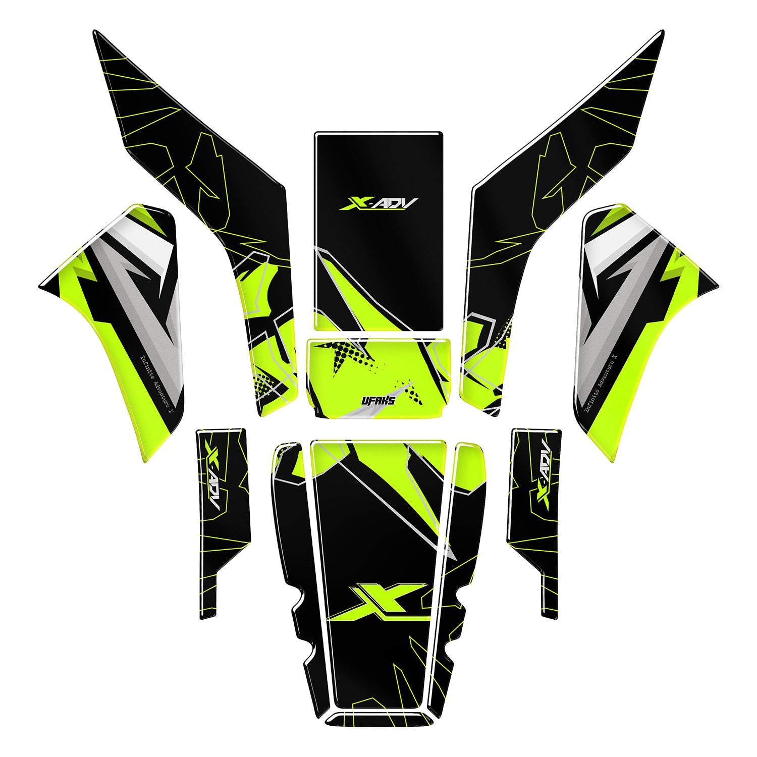 Honda X-ADV 750 Aggressive Green Tank Pad Set