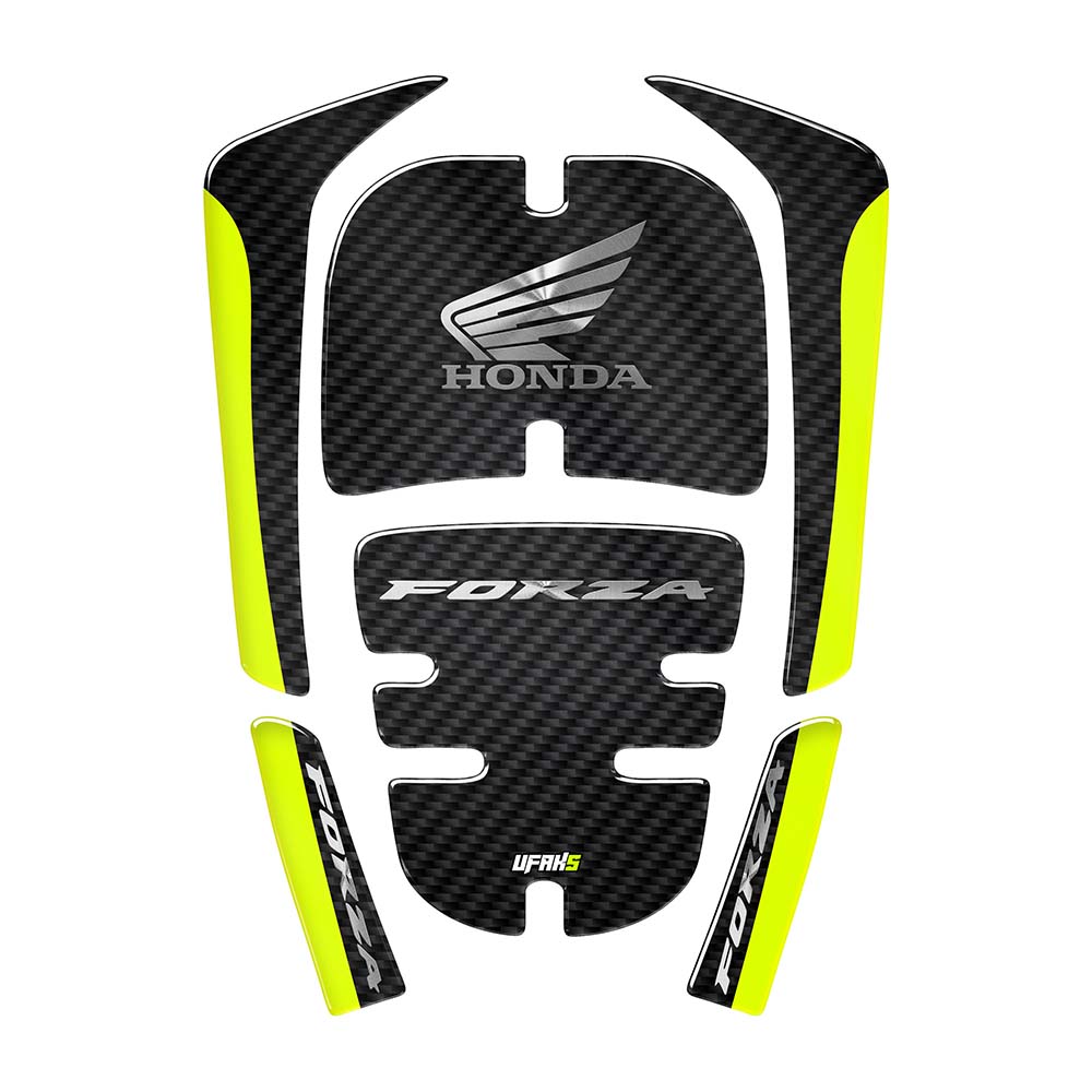 Honda Forza 250 Karbon Tasarımlı Tank Pad Seti (2018-2023) #renk_florasan sarı