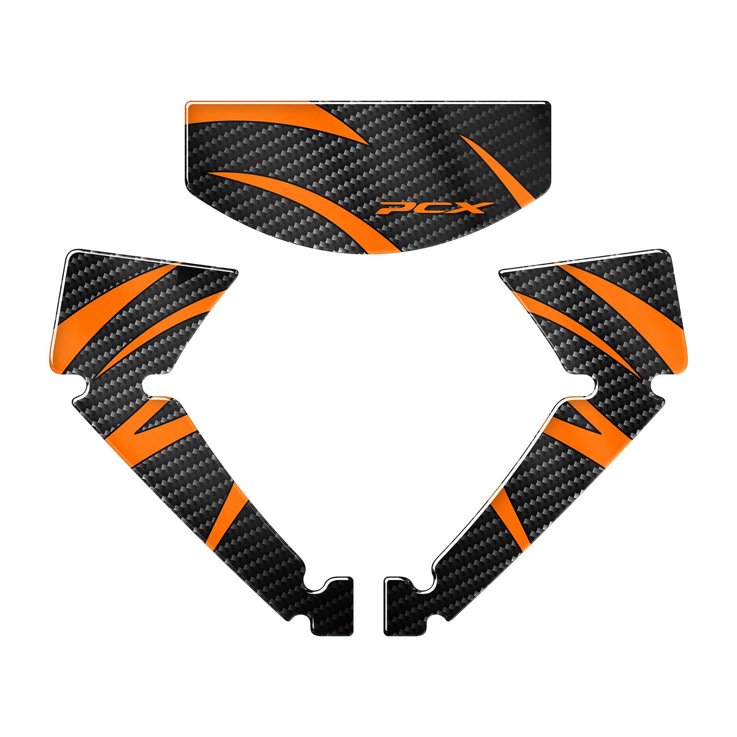 Honda PCX Aesthetic Lines Tank Pad Set (2025) Depo Pad #set_Çamurluk ve Gidon Seti #renk_turuncu