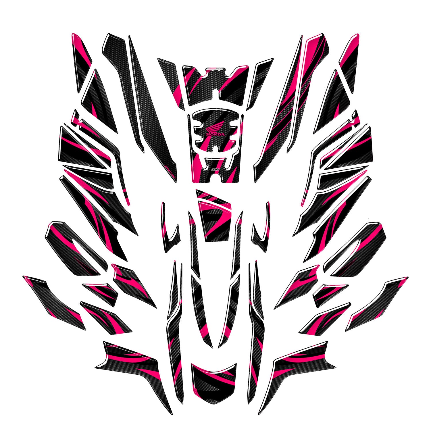 Honda PCX Aesthetic Lines Tank Pad Set (2025) Depo Pad #set_tam koruma set #renk_florasan pembe