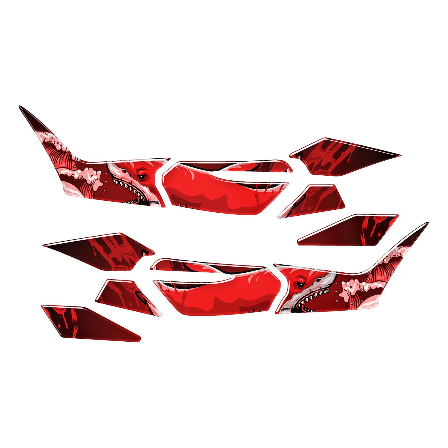 Honda PCX Angry Bloody Shark Tank Pad Set (2025) #set_yan pad set #renk_kırmızı