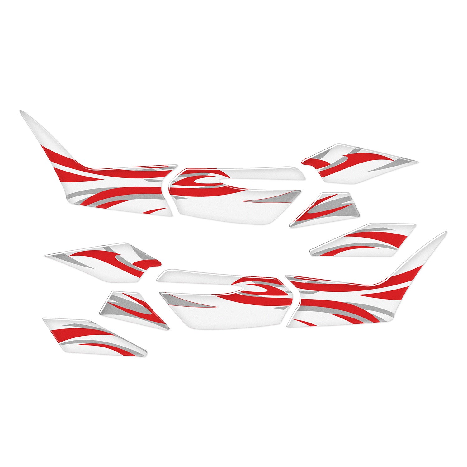 Honda PCX Beyaz Zemin Tasarımlı Tank Pad Set (2025) #set_yan pad set #renk_kırmızı