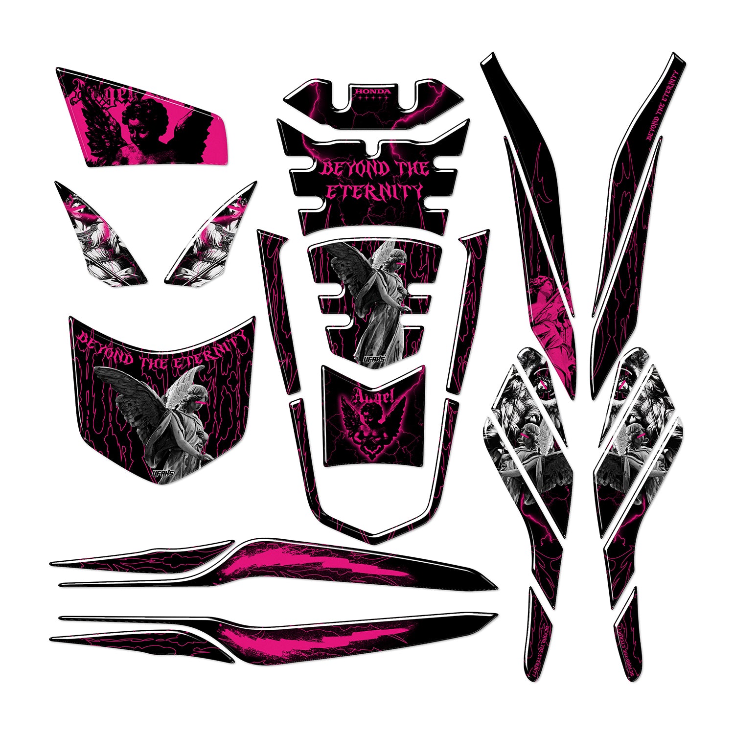 Honda PCX Beyond the Eternity Tank Pad Set (2021-2024) #renk_florasan pembe