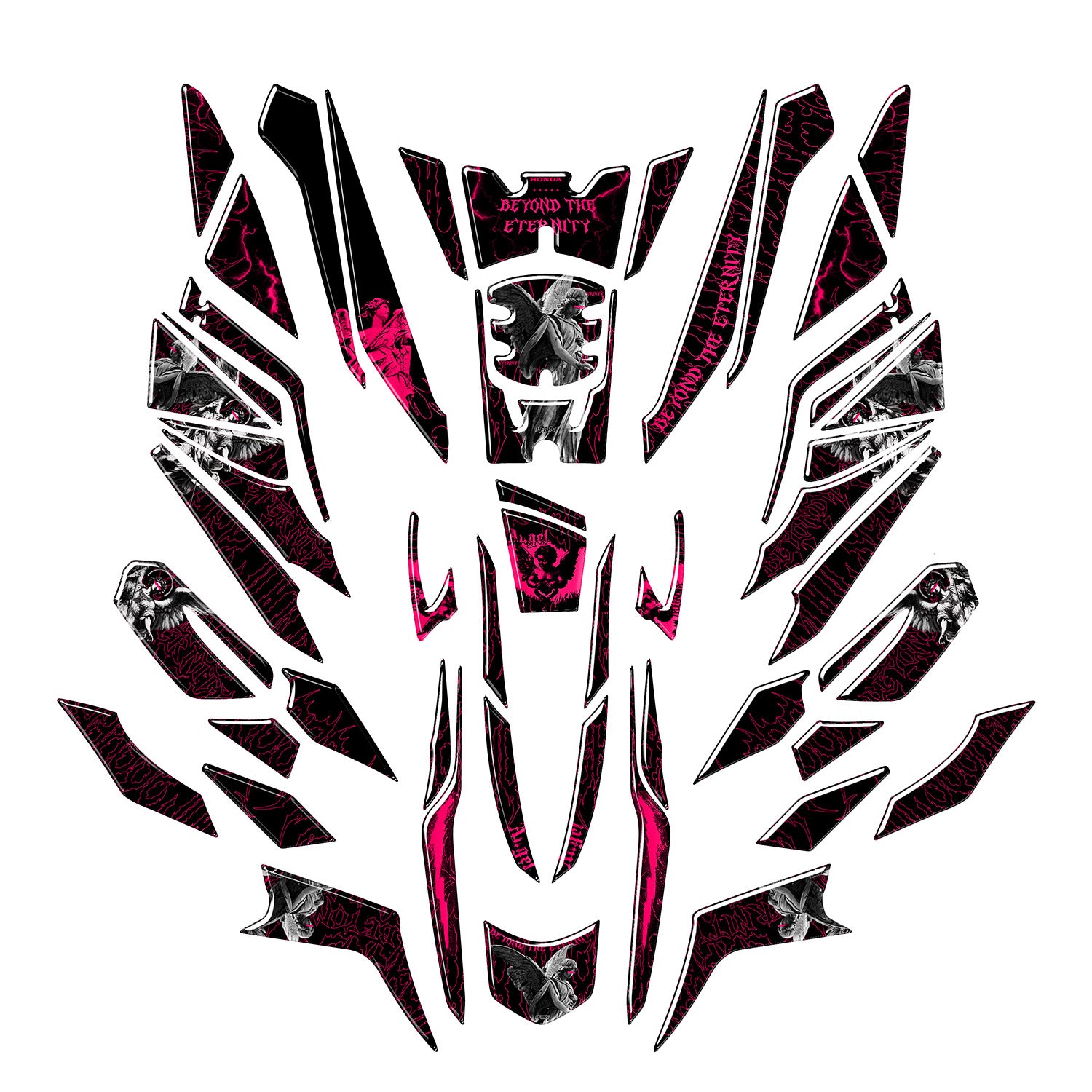 Honda PCX Beyond the Eternity Tank Pad Set (2025) #set_tam koruma seti #renk_florasan pembe