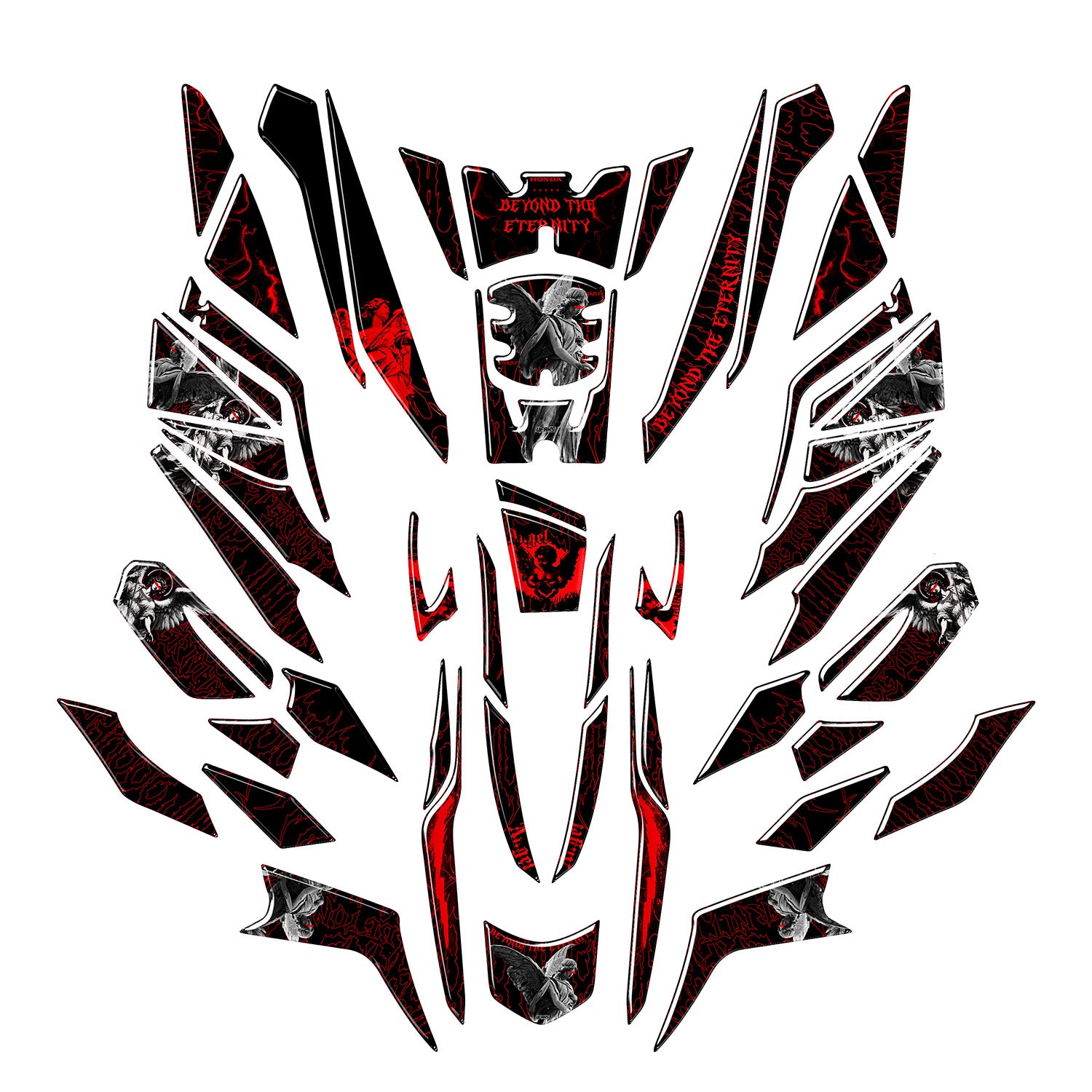 Honda PCX Beyond the Eternity Tank Pad Set (2025) #set_tam koruma seti #renk_kırmızı