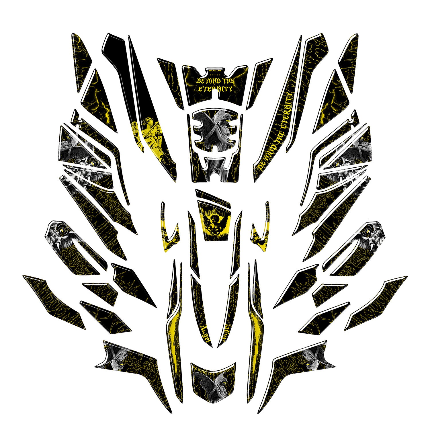 Honda PCX Beyond the Eternity Tank Pad Set (2025) #set_tam koruma seti #renk_sarı