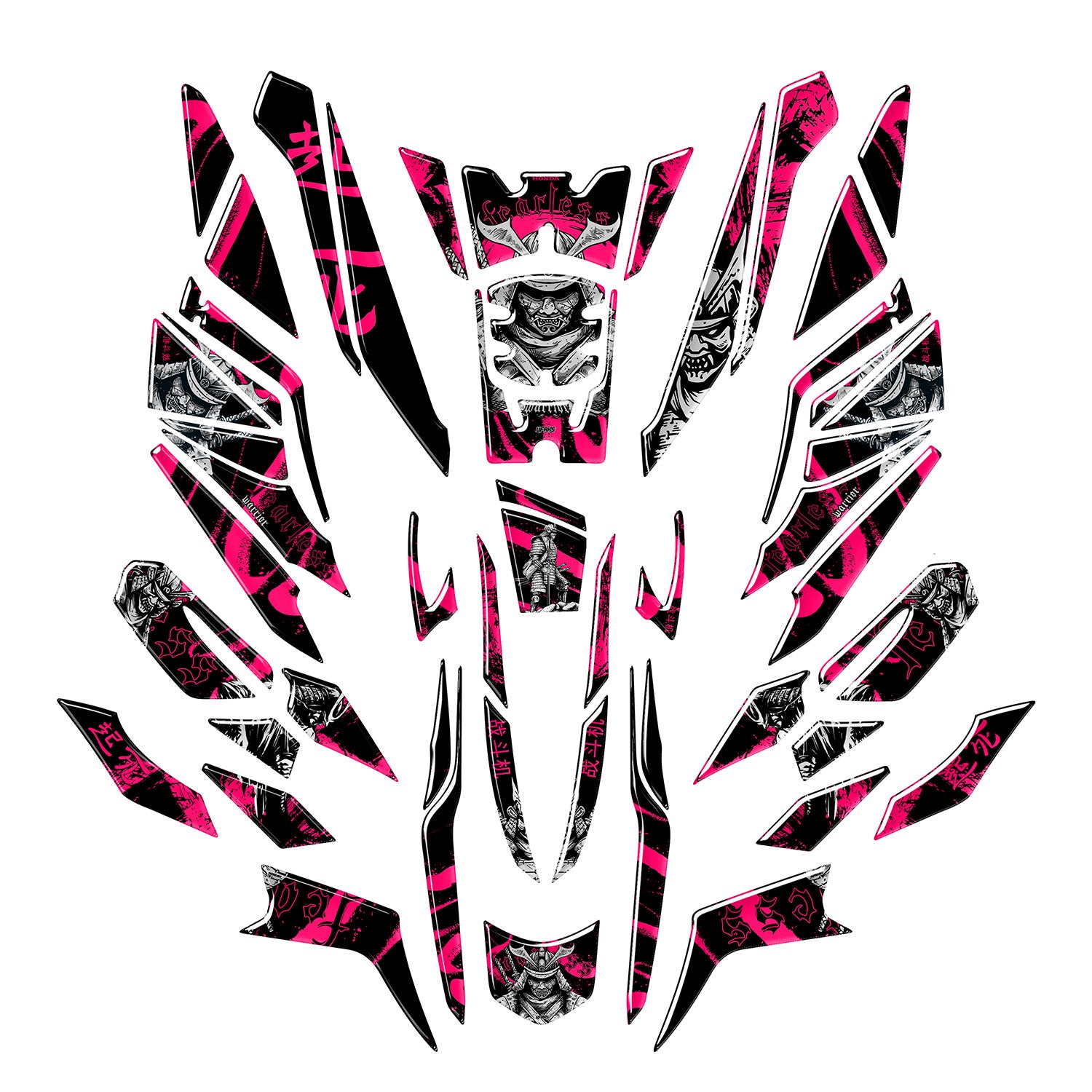 Honda PCX Fearless Warrior Tank Pad Set (2025) #set_tam koruma set #renk_florasan pembe