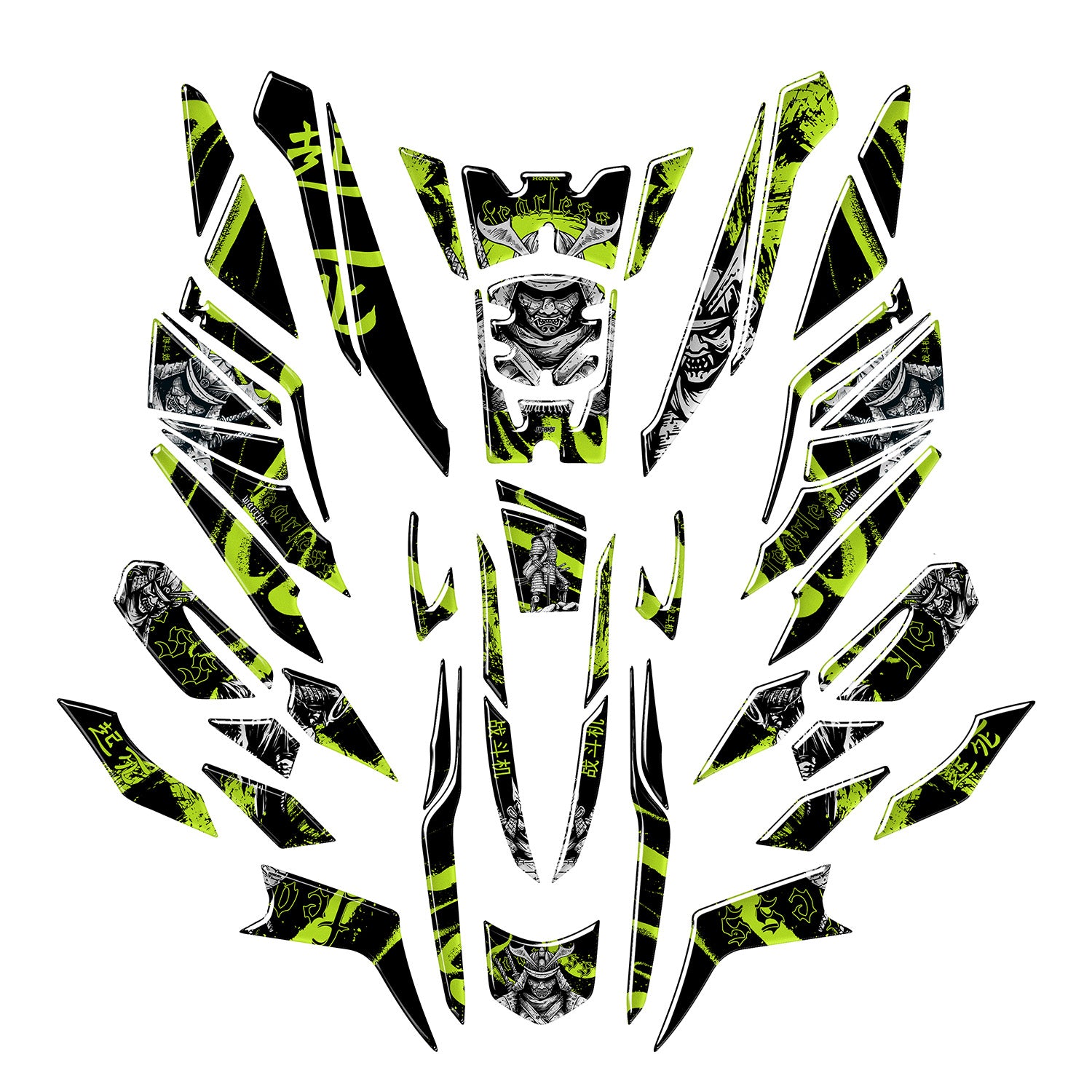 Honda PCX Fearless Warrior Tank Pad Set (2025) #set_tam koruma set #renk_florasan sarı