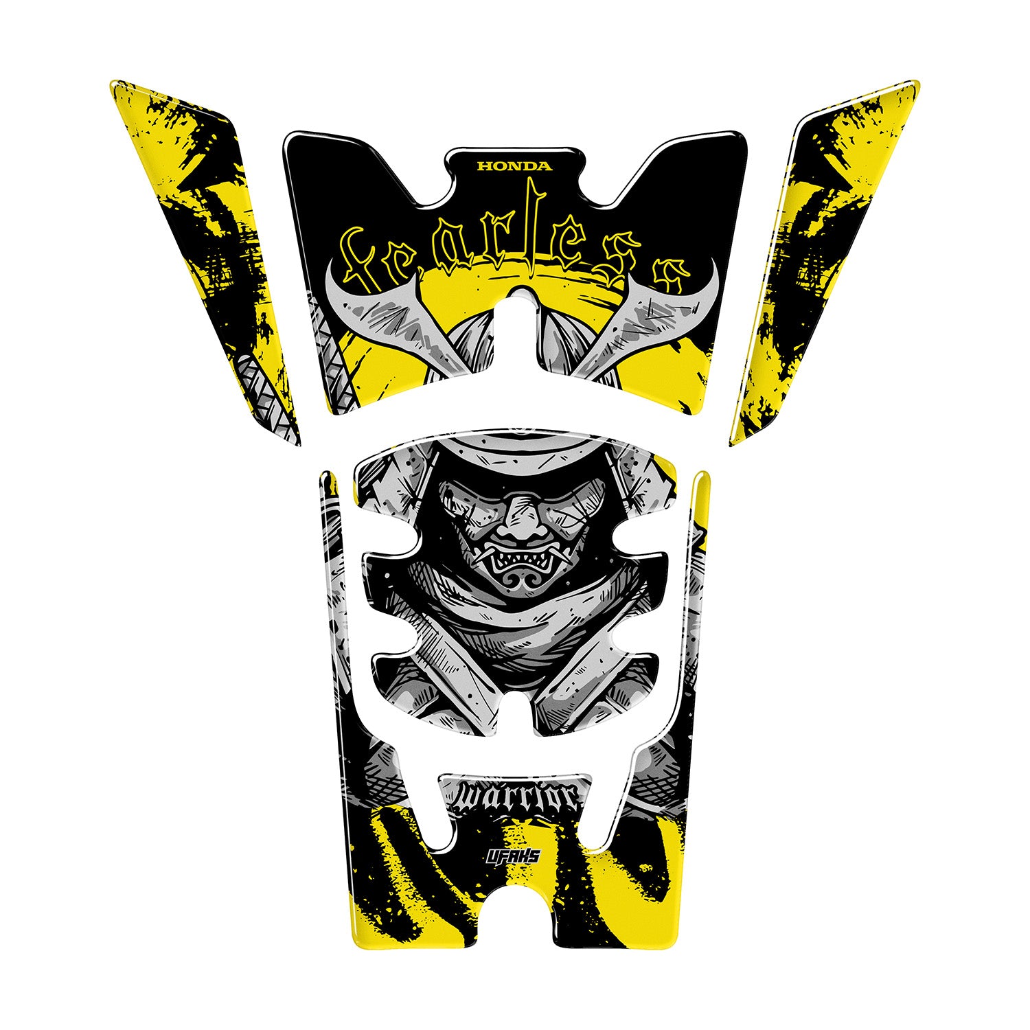 Honda PCX Fearless Warrior Tank Pad Set (2025) #set_depo pad #renk_sarı