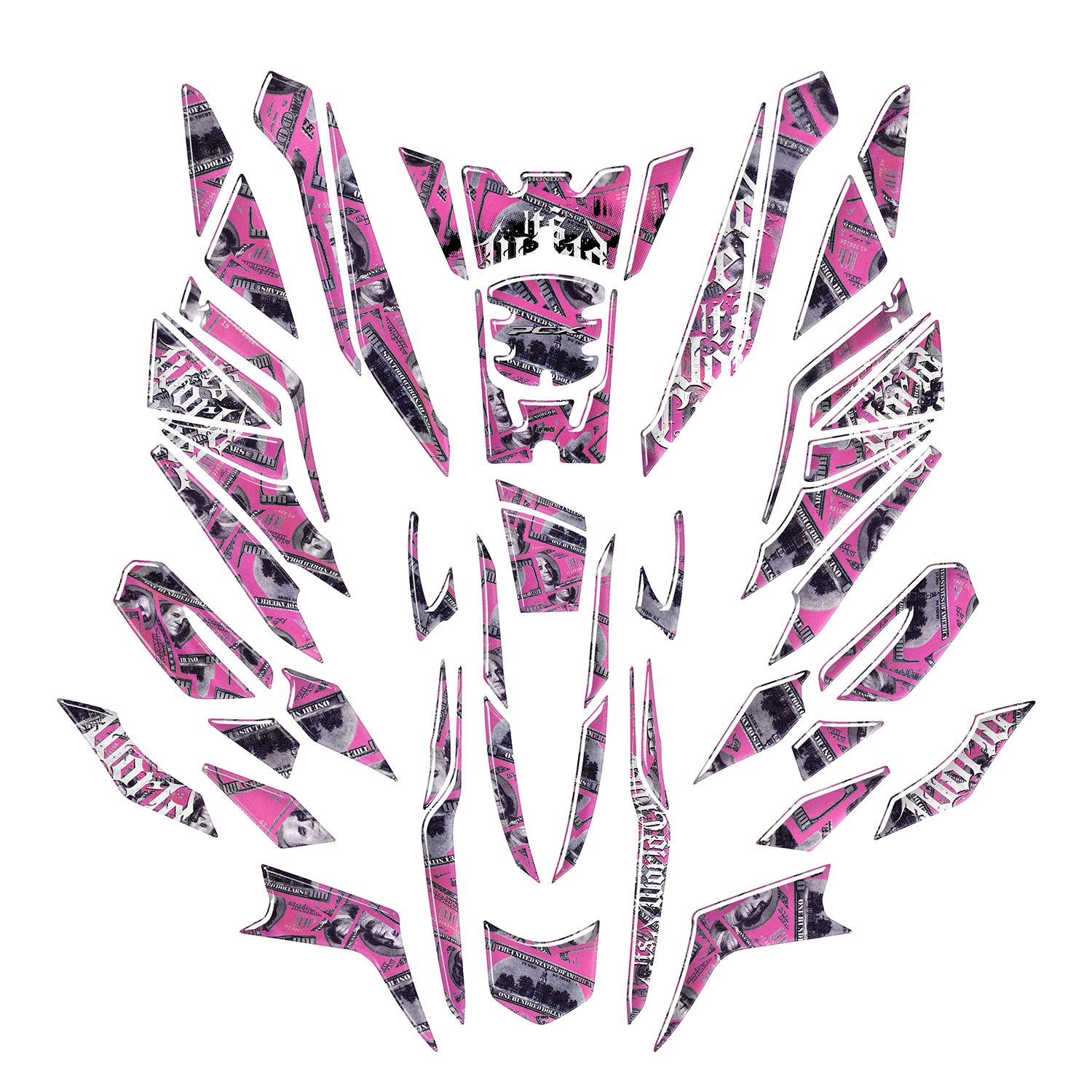 Honda PCX Money Maker Tank Pad Set (2025-2026) #set_Tam koruma set #renk_pembe