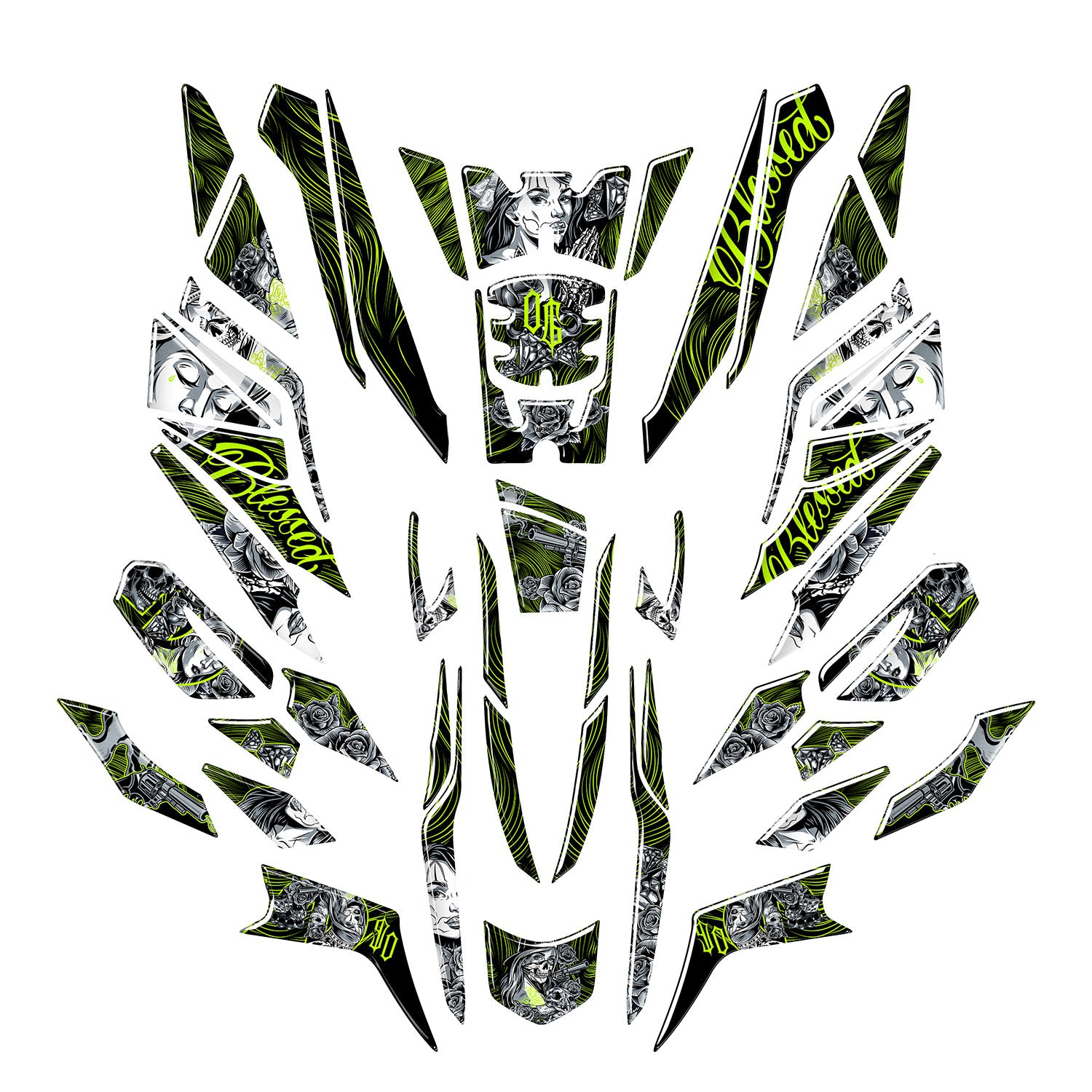 Honda PCX Shadow Queen Tank Pad Set (2025) #renk_florasan sarı #set_tank pad set