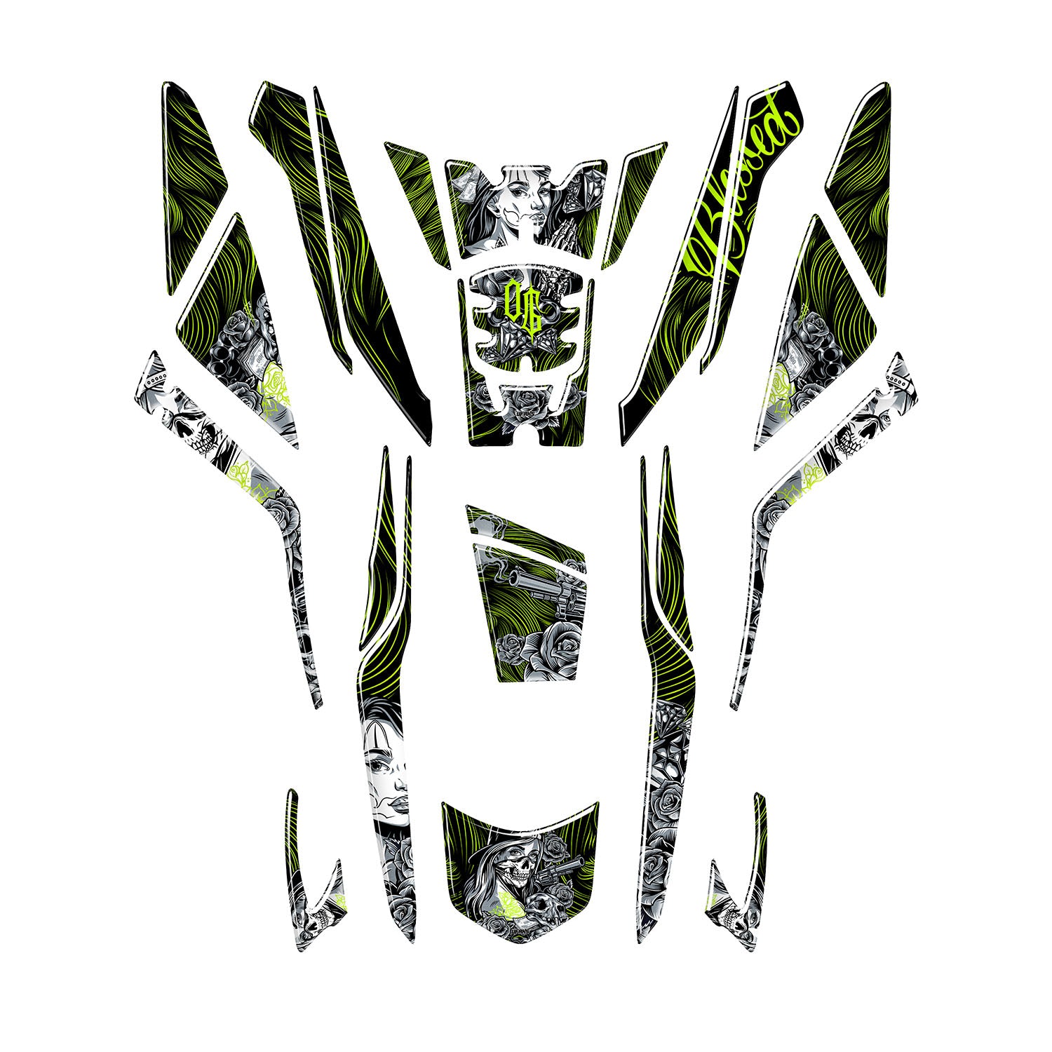 Honda PCX Shadow Queen Tank Pad Set (2025) #renk_florasan sarı #set_tank pad set