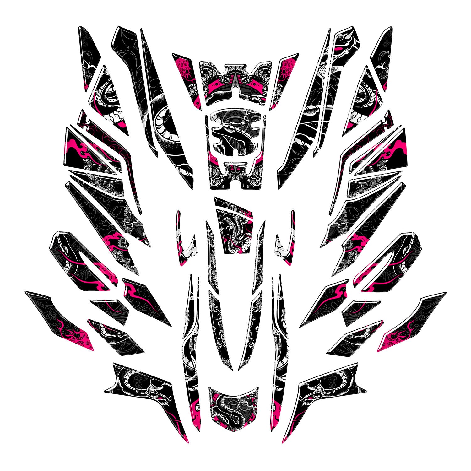 Honda PCX Snakebite Tank Pad Set (2025) #renk_florasan pembe #set_tam koruma set