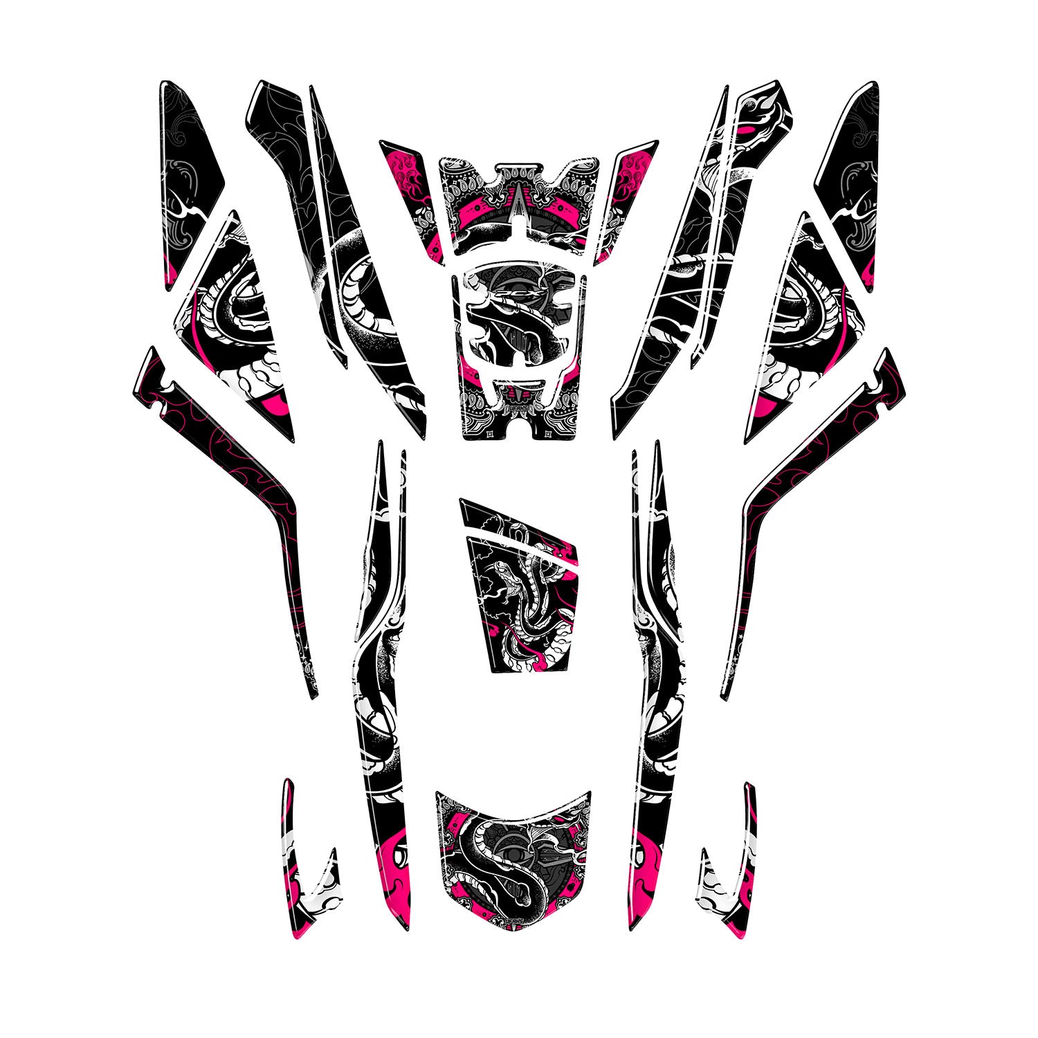 Honda PCX Snakebite Tank Pad Set (2025) #renk_florasan pembe #set_tank pad set
