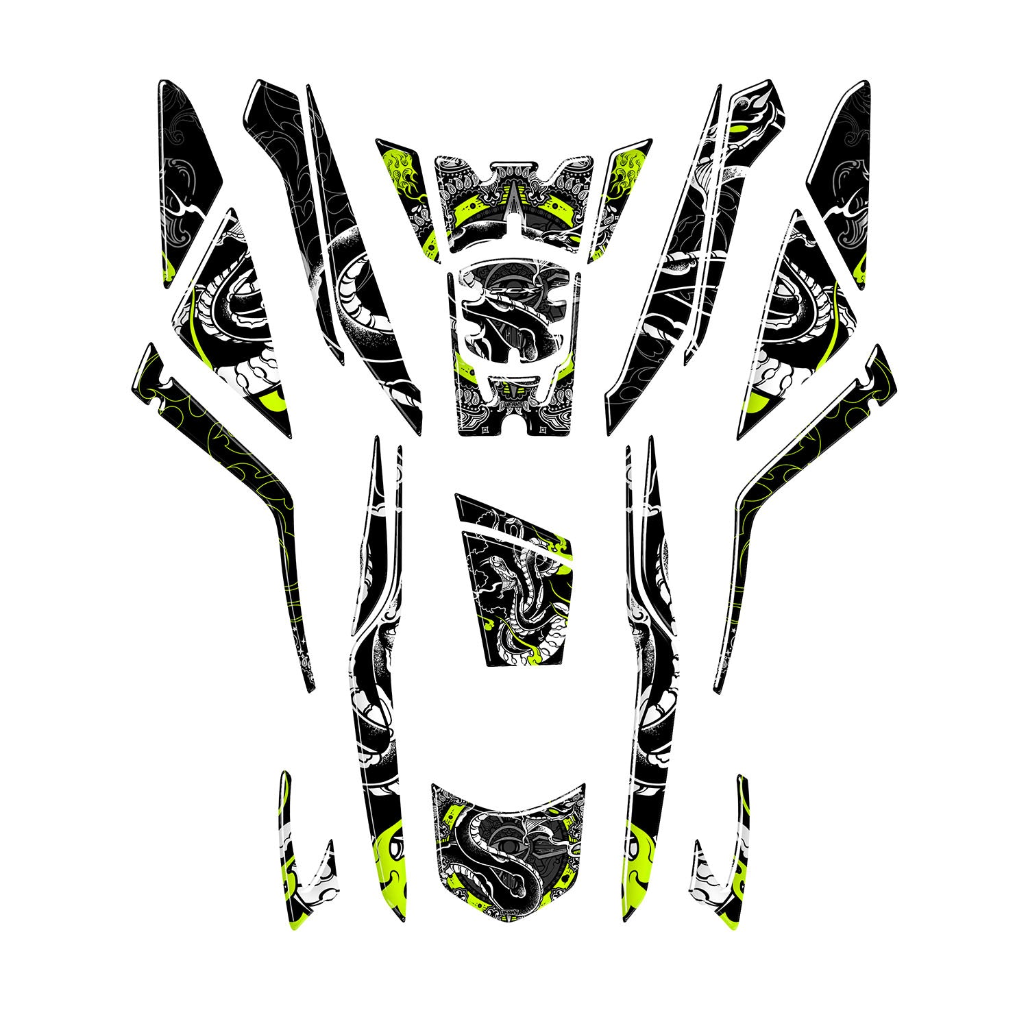 Honda PCX Snakebite Tank Pad Set (2025) #renk_florasan sarı #set_tank pad set