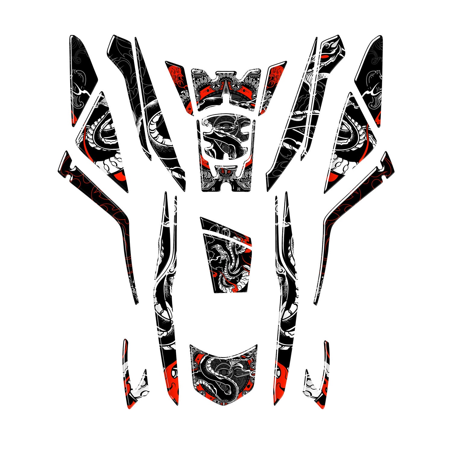 Honda PCX Snakebite Tank Pad Set (2025) #renk_kırmızı #set_tam koruma set