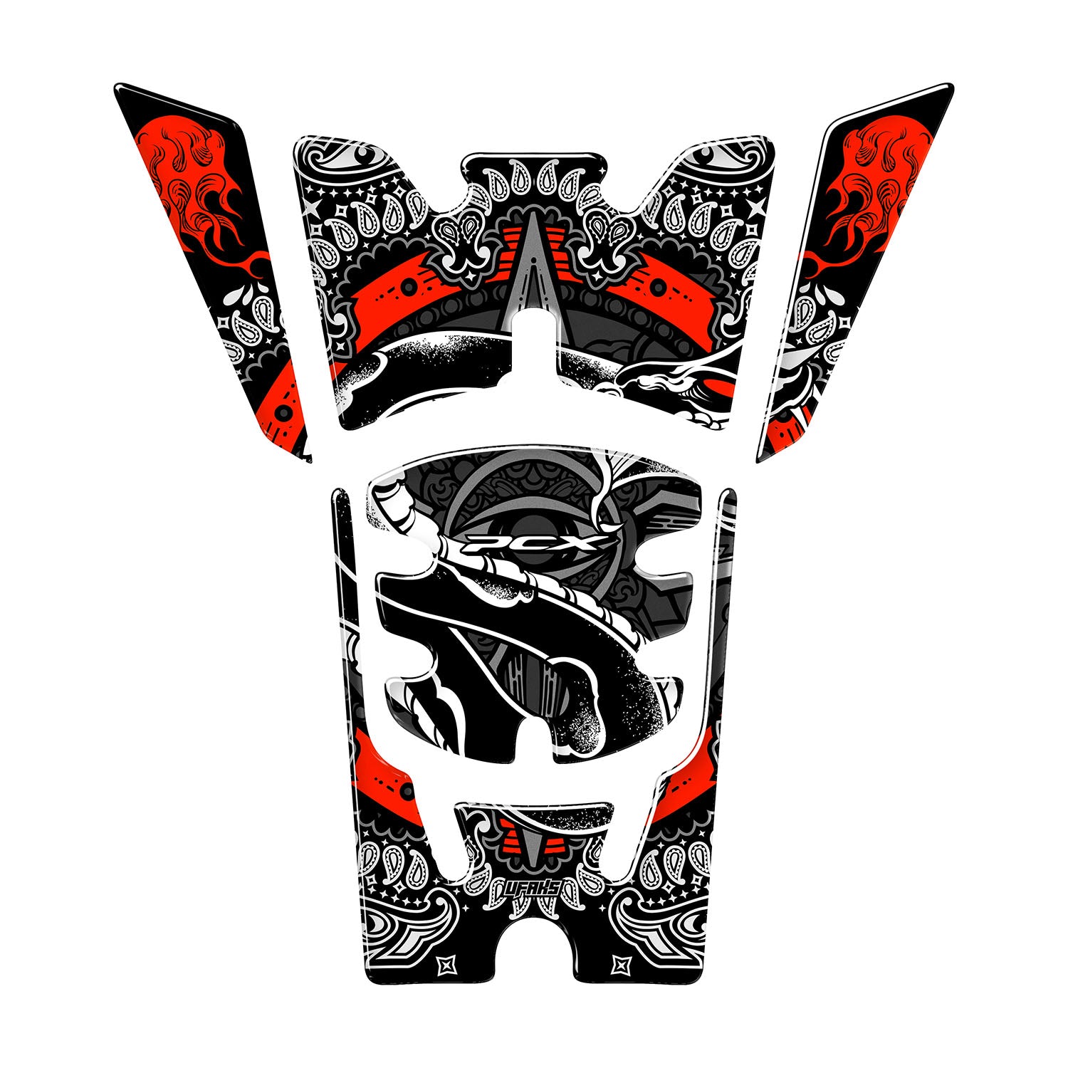 Honda PCX Snakebite Tank Pad Set (2025) #renk_kırmızı #set_depo pad