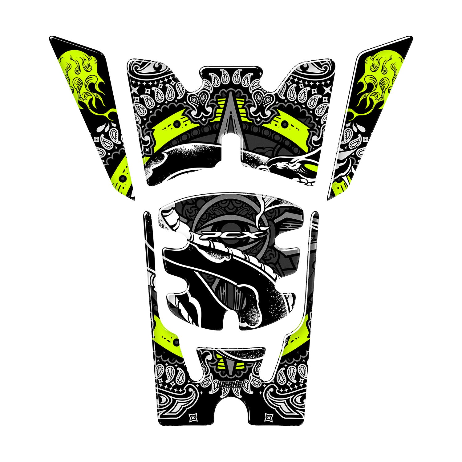 Honda PCX Snakebite Tank Pad Set (2025) #renk_florsan sarı #set_depo pad