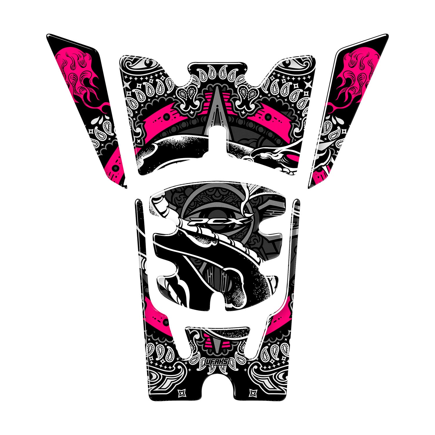 Honda PCX Snakebite Tank Pad Set (2025) #renk_florasan pembe #set_depo pad